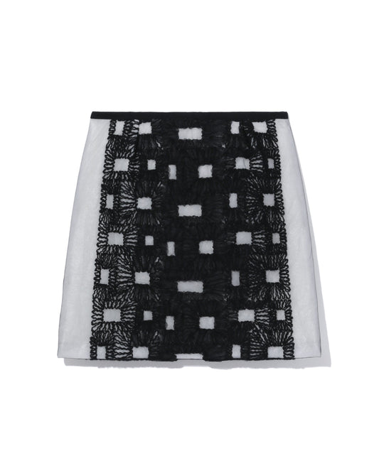 TRICOT CDG Mesh patterned skirt