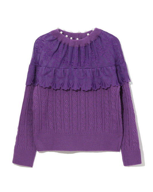 MUVEIL Pearl panelled sweater