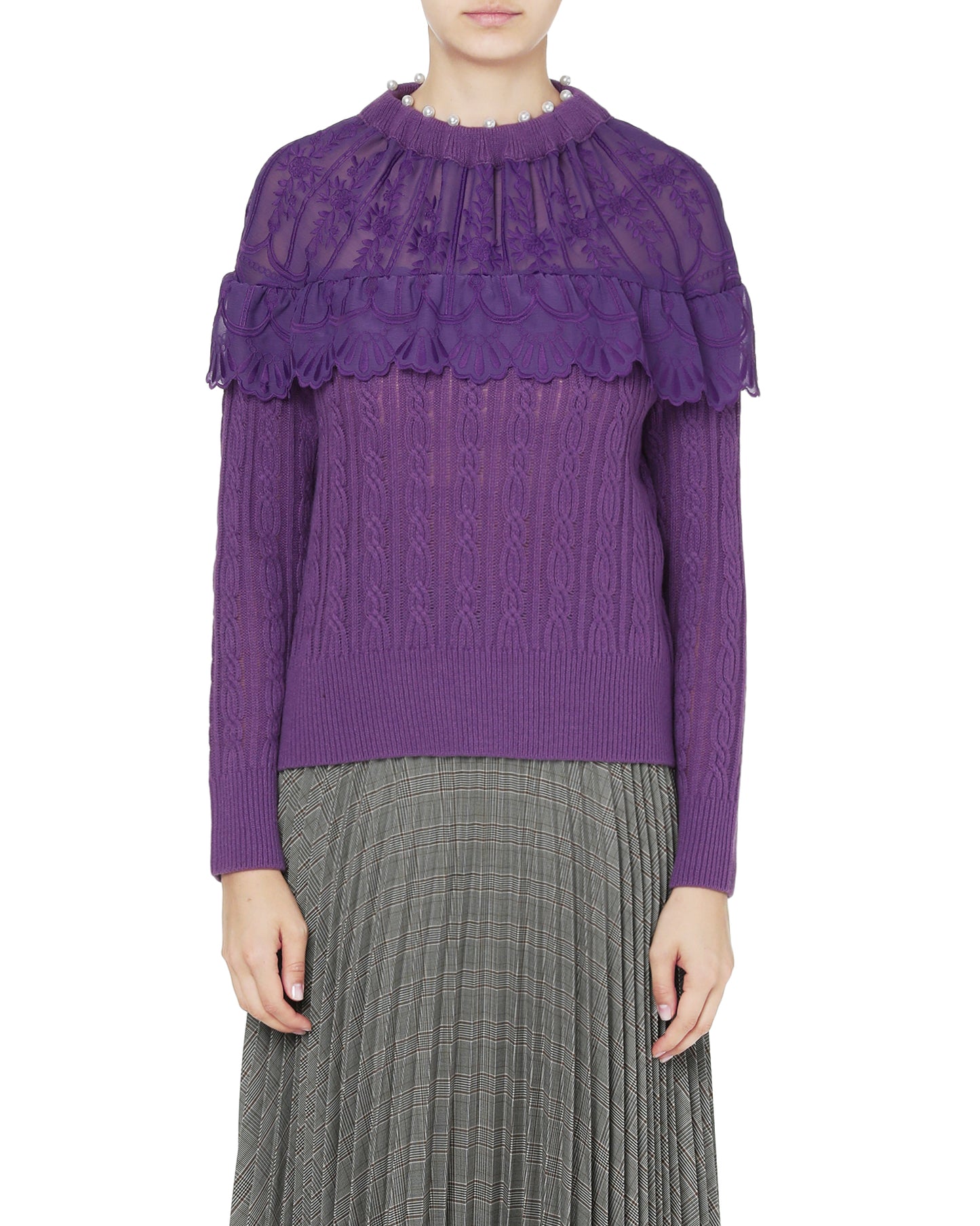 MUVEIL Pearl panelled sweater