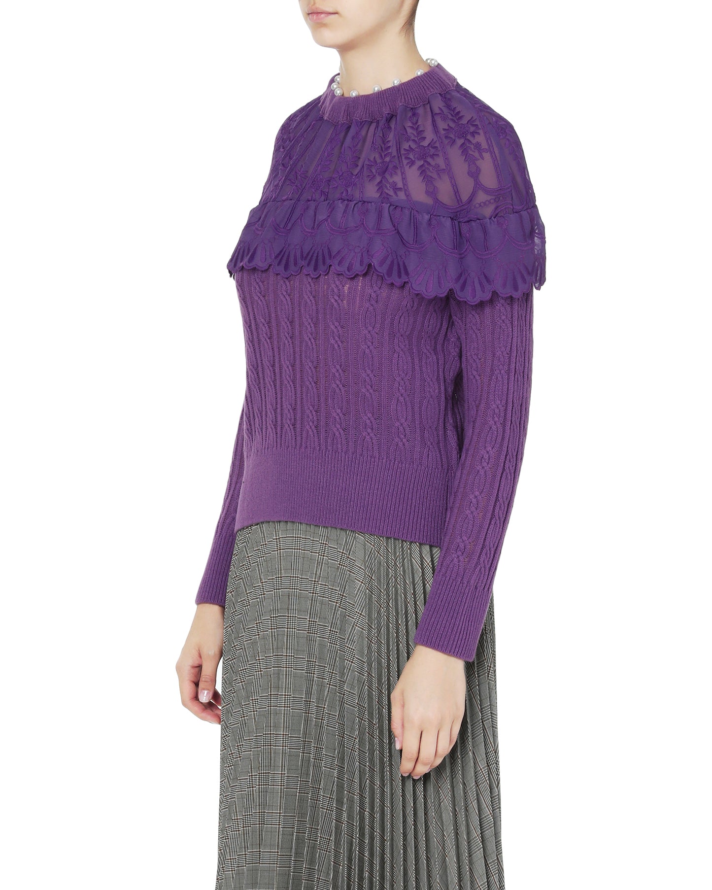 MUVEIL Pearl panelled sweater