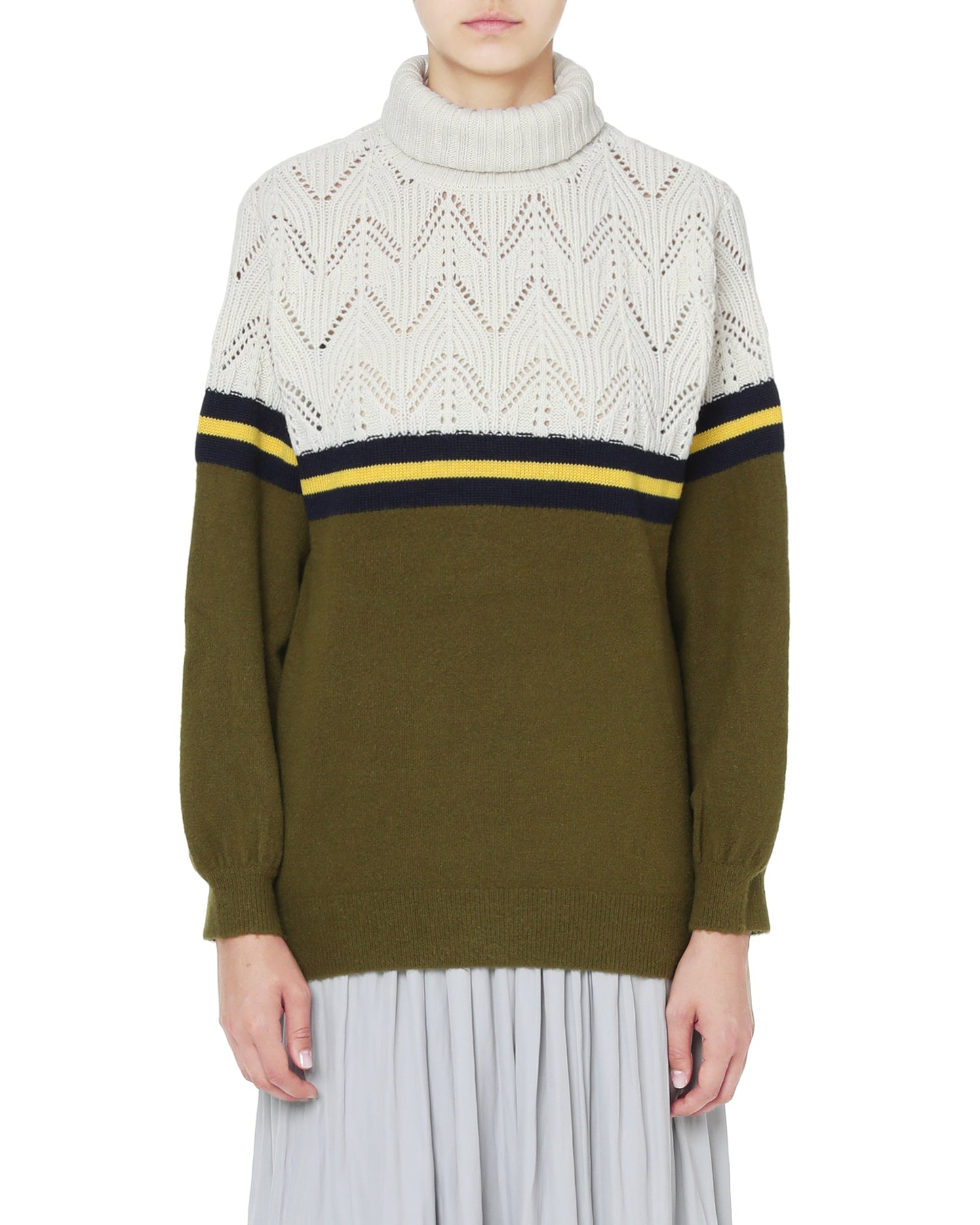 MUVEIL Panelled turtleneck sweater