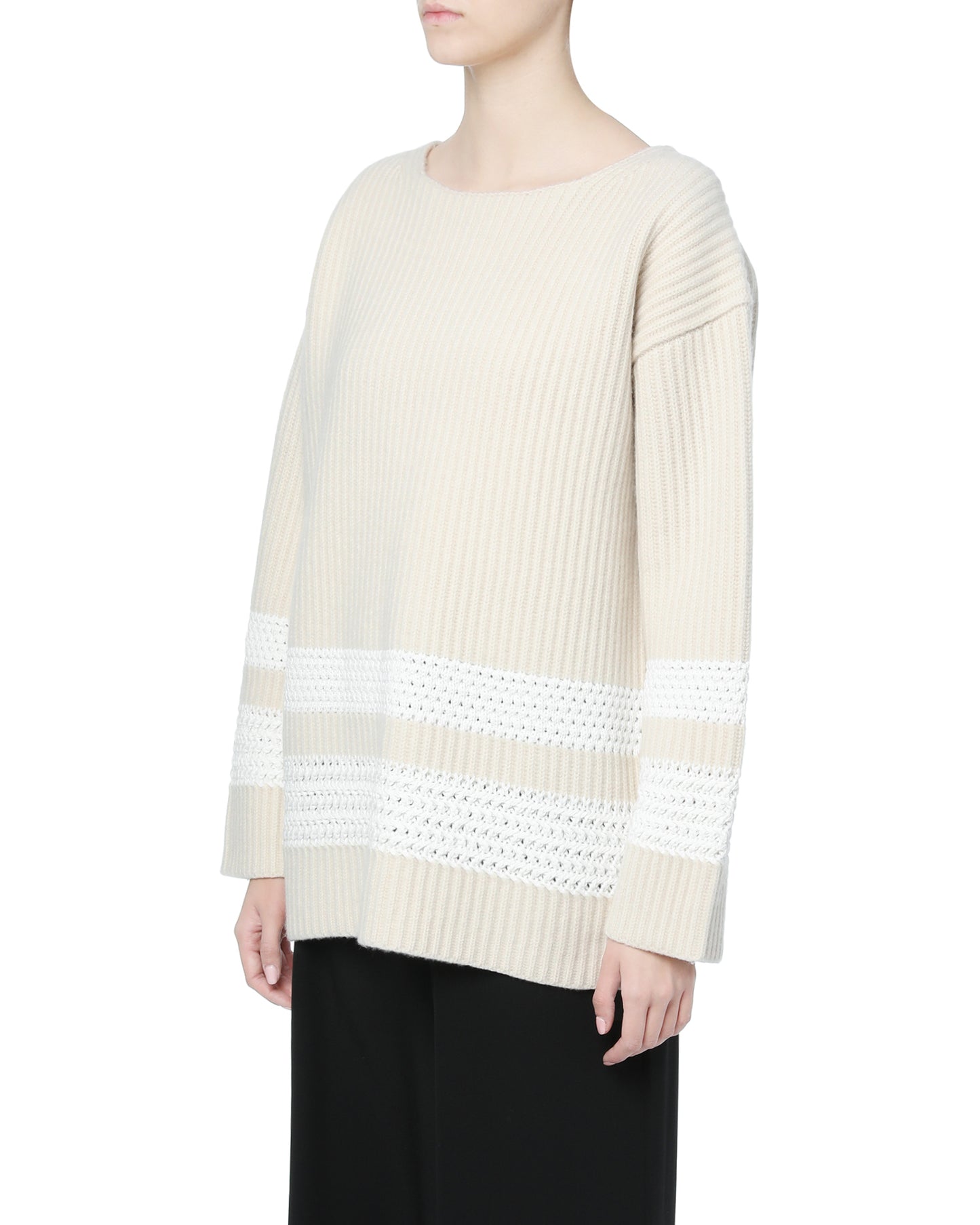 JOSEPH Panelled stripe knit top