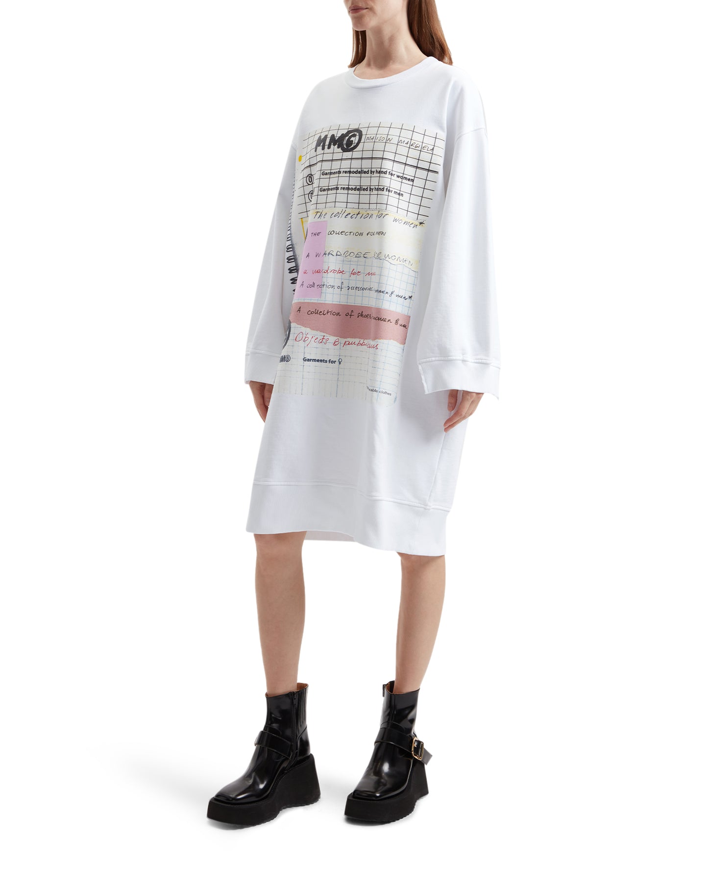 MM6 MAISON MARGIELA Handwriting print sweater dress