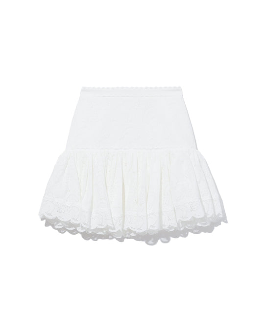 ACLER Flared lace embroidered skirt