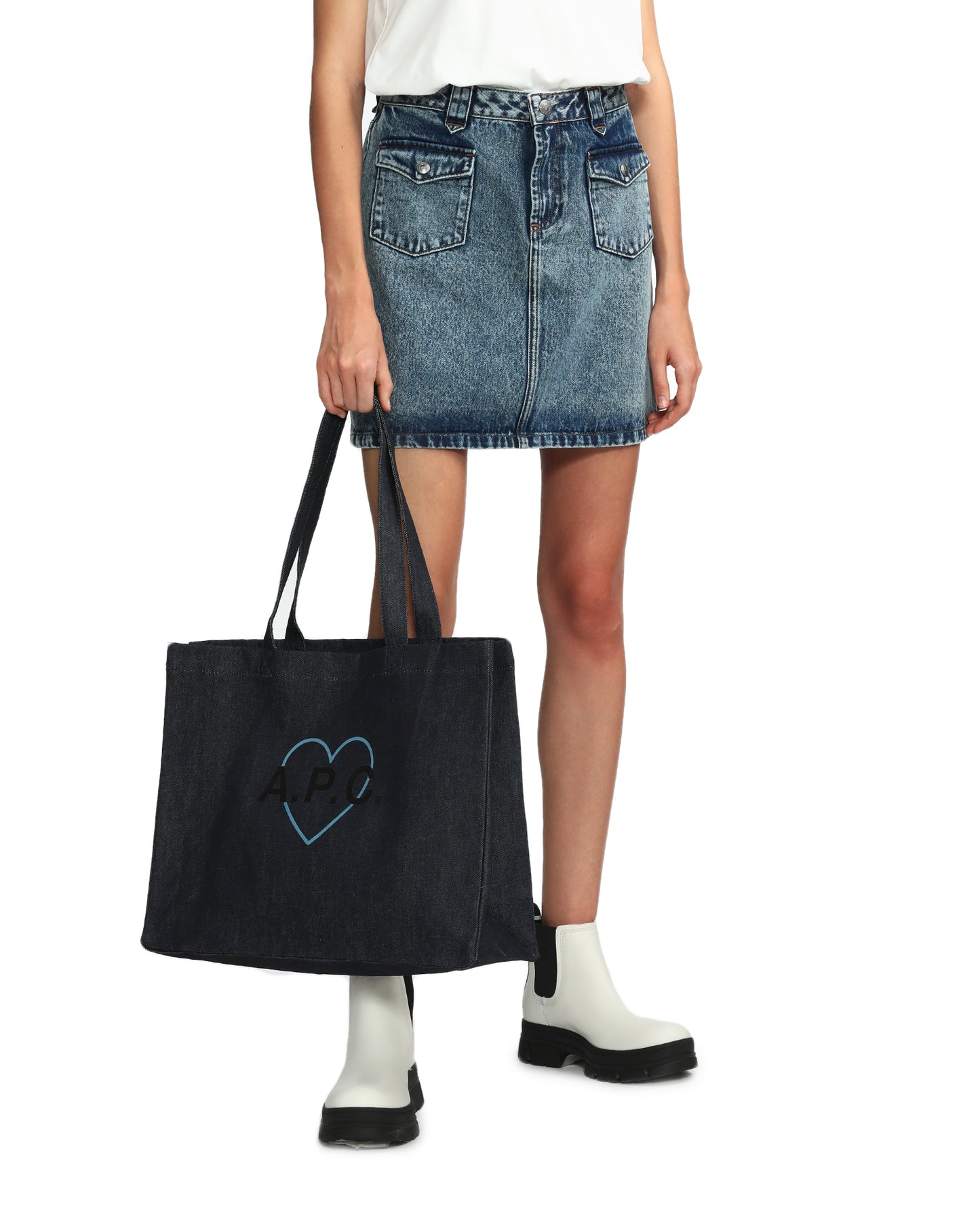 A.P.C. heart print shopping bag