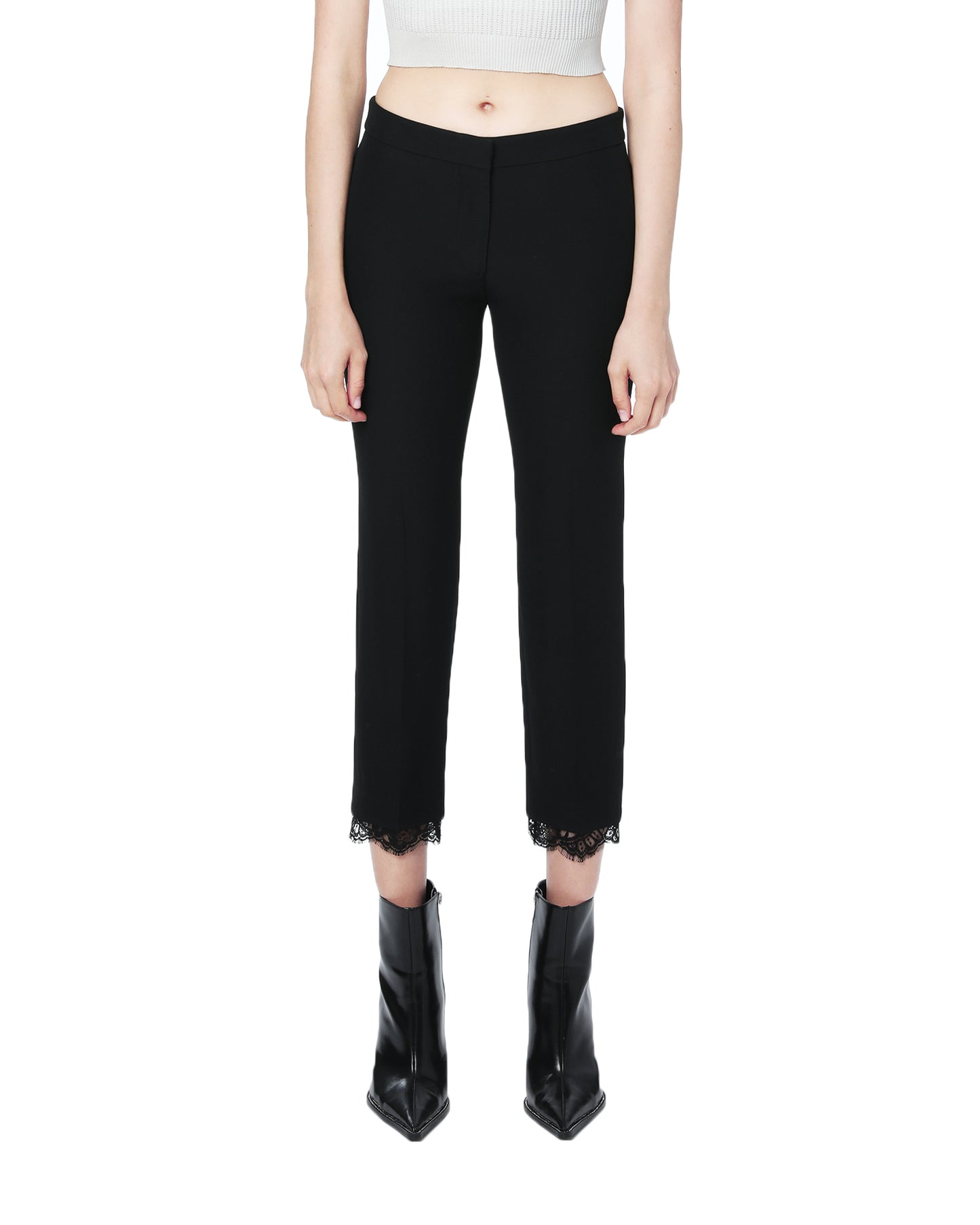 ALEXANDER MCQUEEN Cropped lace-trimmed pants