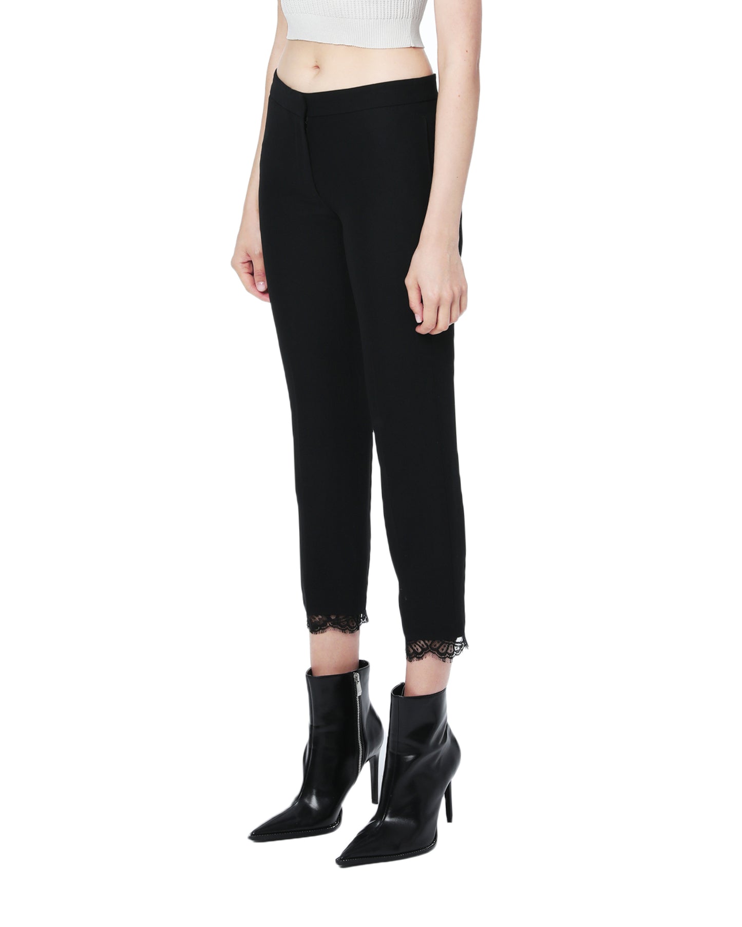 ALEXANDER MCQUEEN Cropped lace-trimmed pants