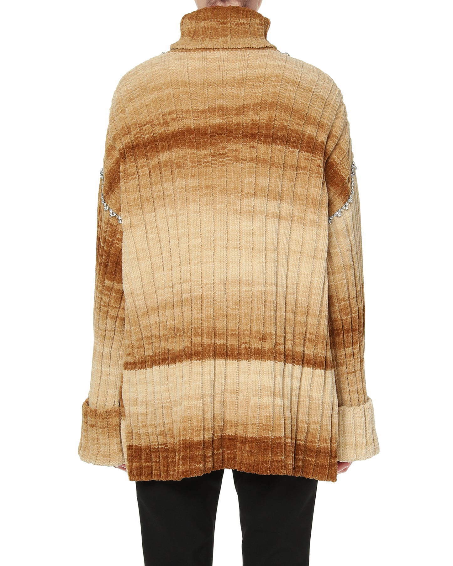 AREA NYC Oversized knit crystal trim sweater