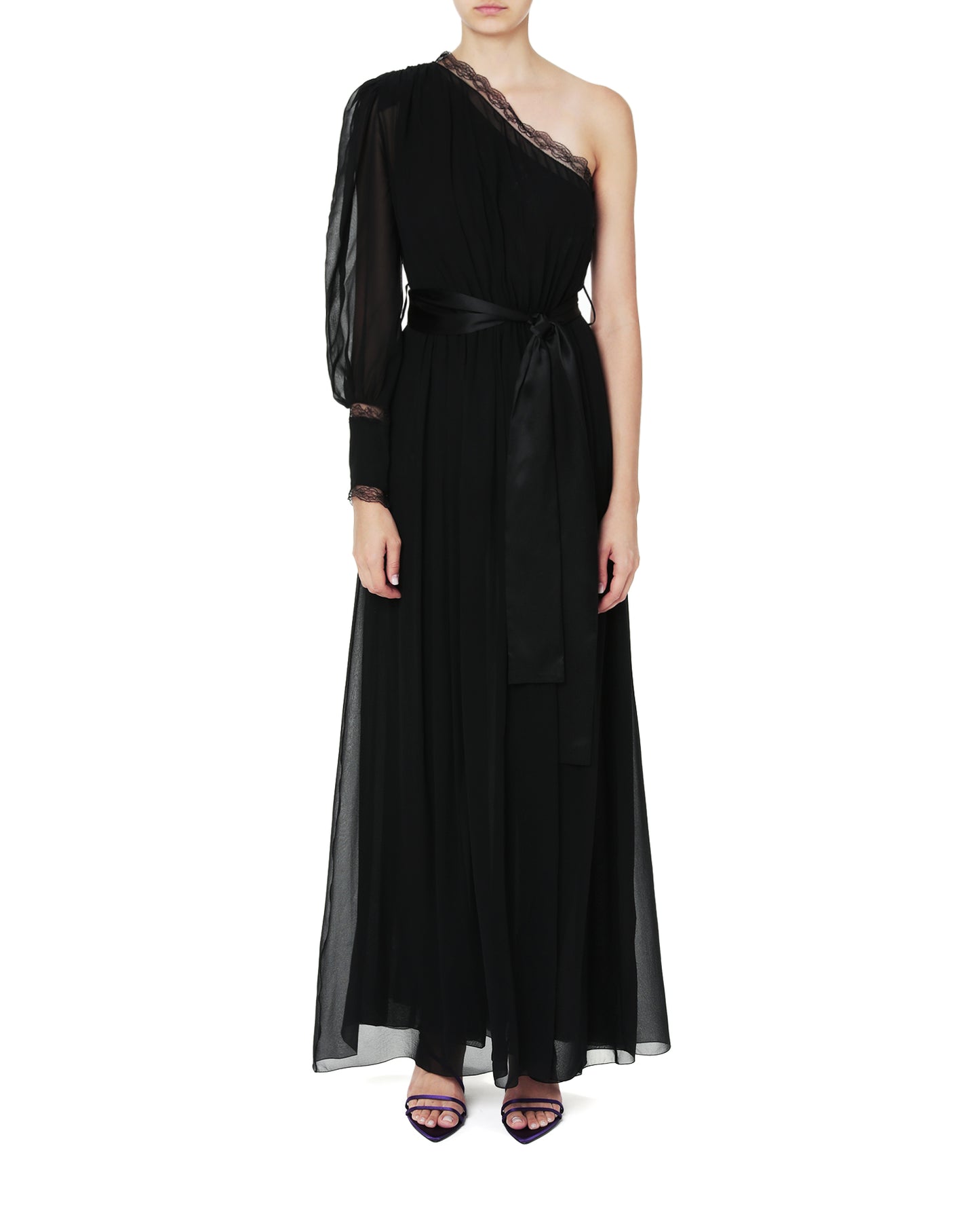 ALESSANRDA RICH One shoulder maxi dress