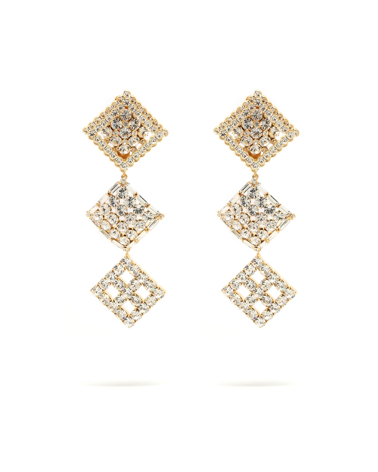 ALESSANRDA RICH Drop crystals clip-on earrings