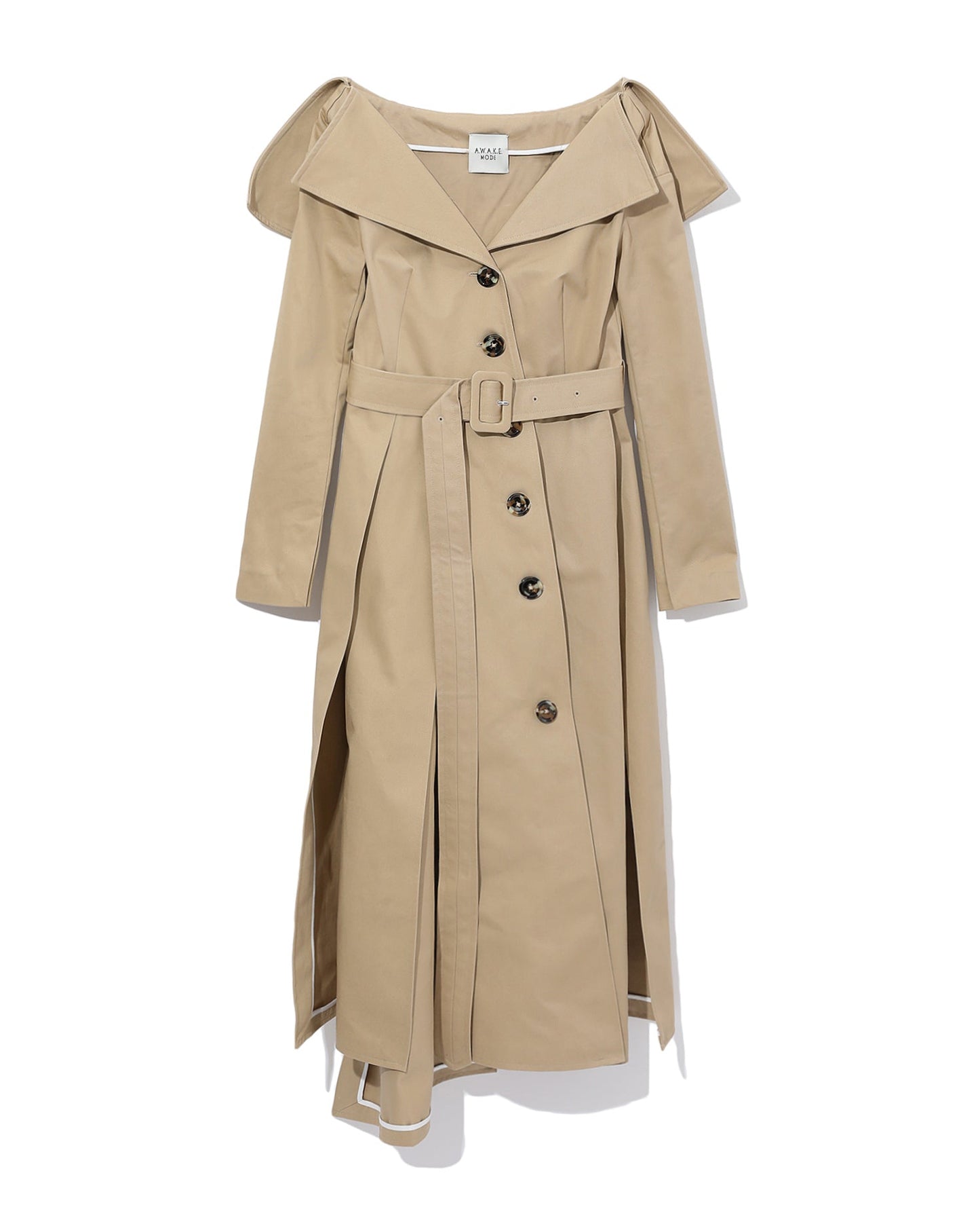 A.W.A.K.E. Off-shoulder trench coat