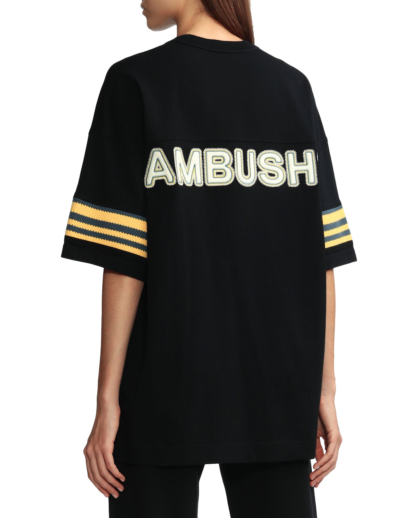 AMBUSH stripe trimmed tee black