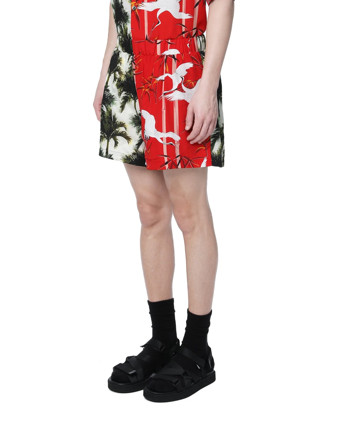 BUSCEMI Patchwork print shorts