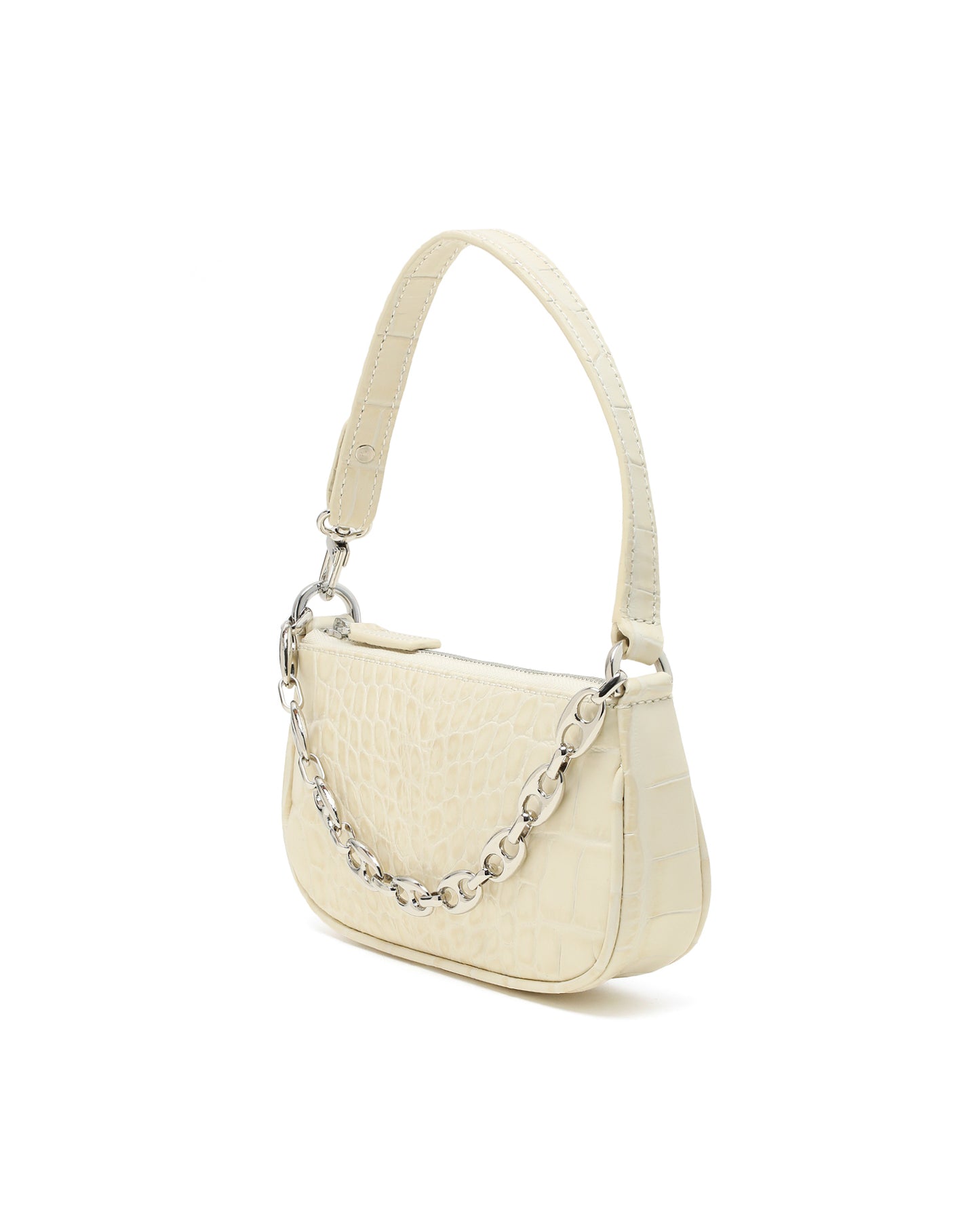 By Far Mini Rachel Croco Embossed leather shoulder bag