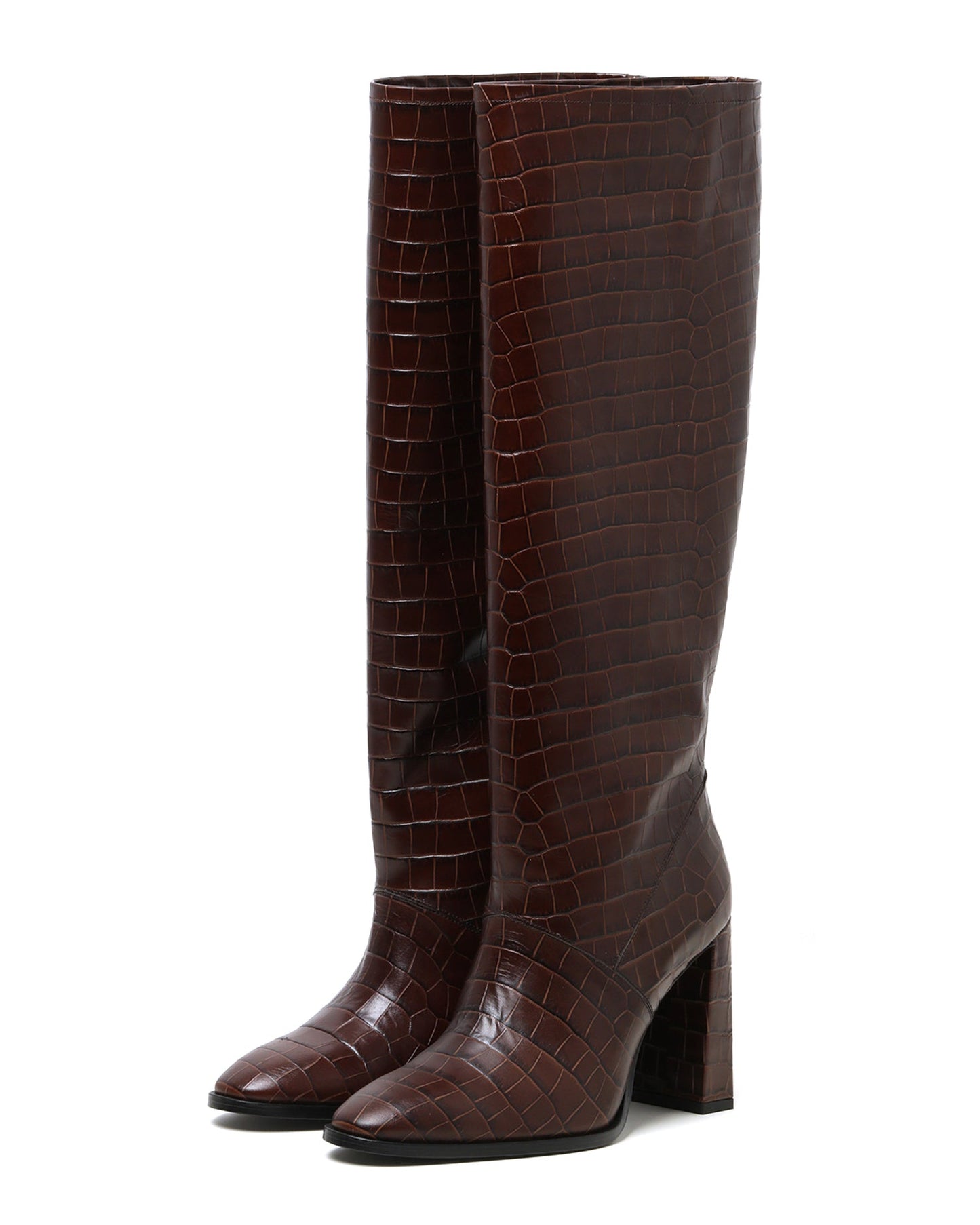 BY FAR Knee-length croc boots