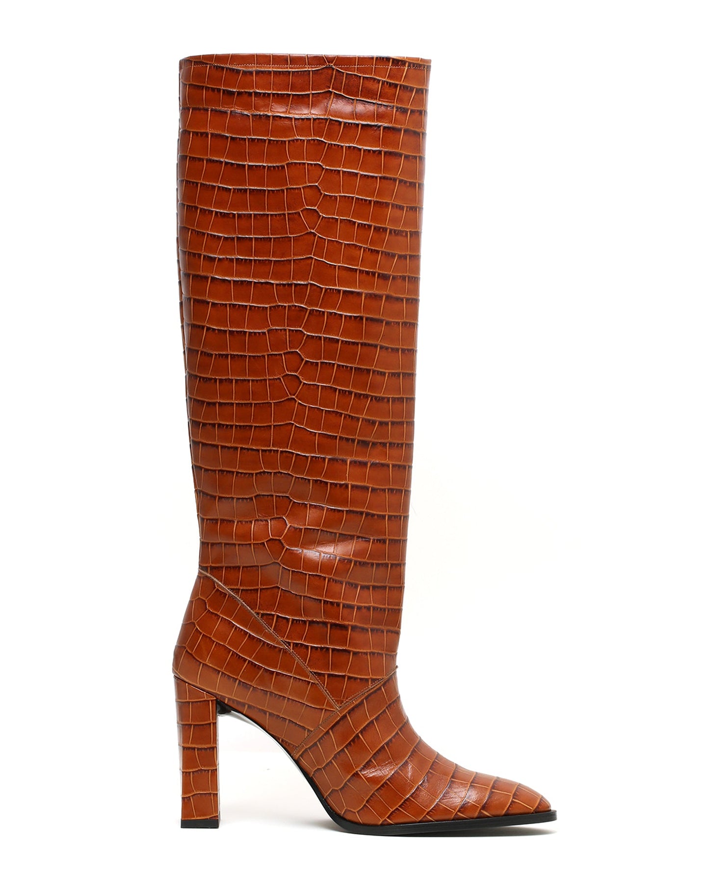 BY FAR Crocodile knee-length boots