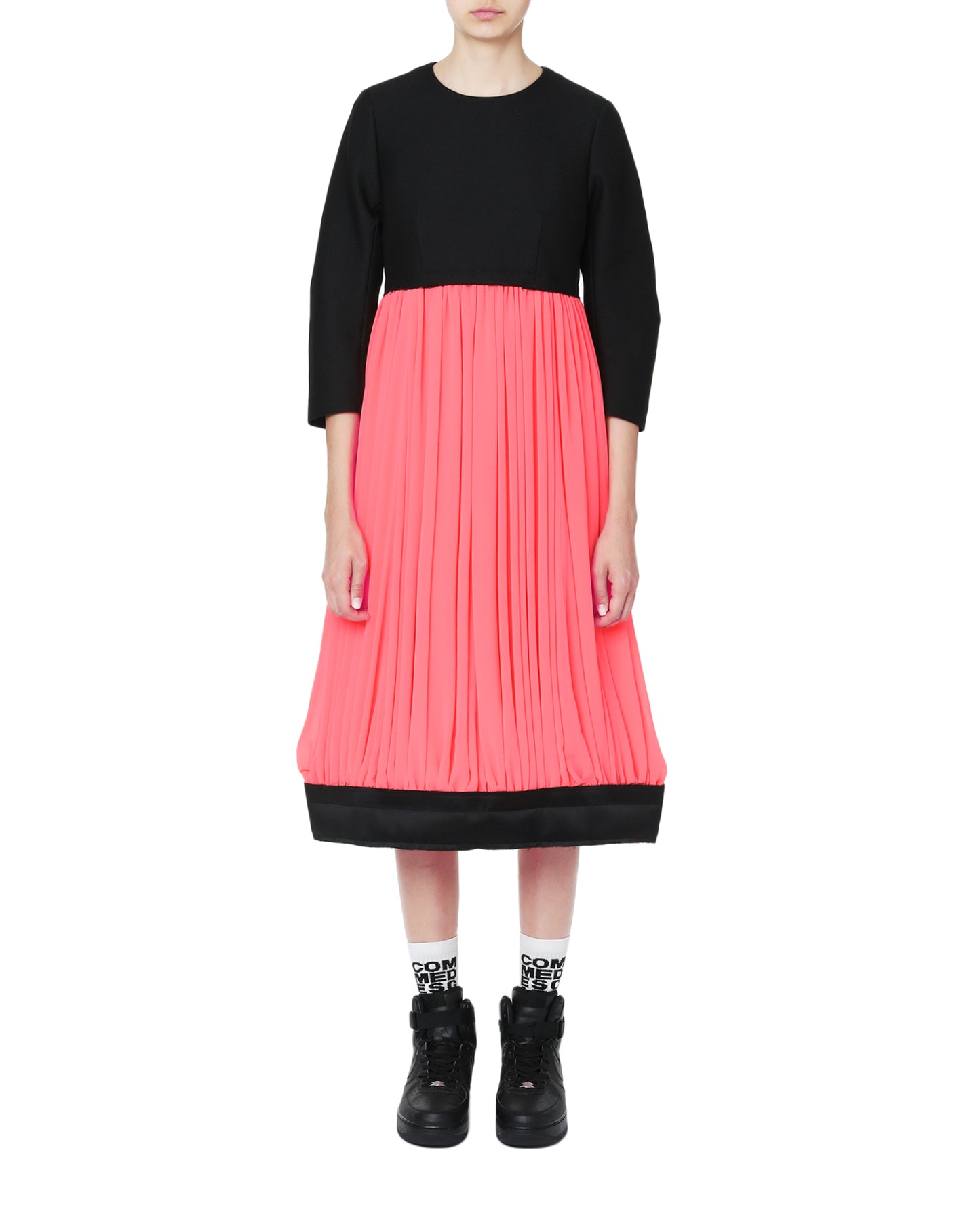 CDG Pleated contrasted dress