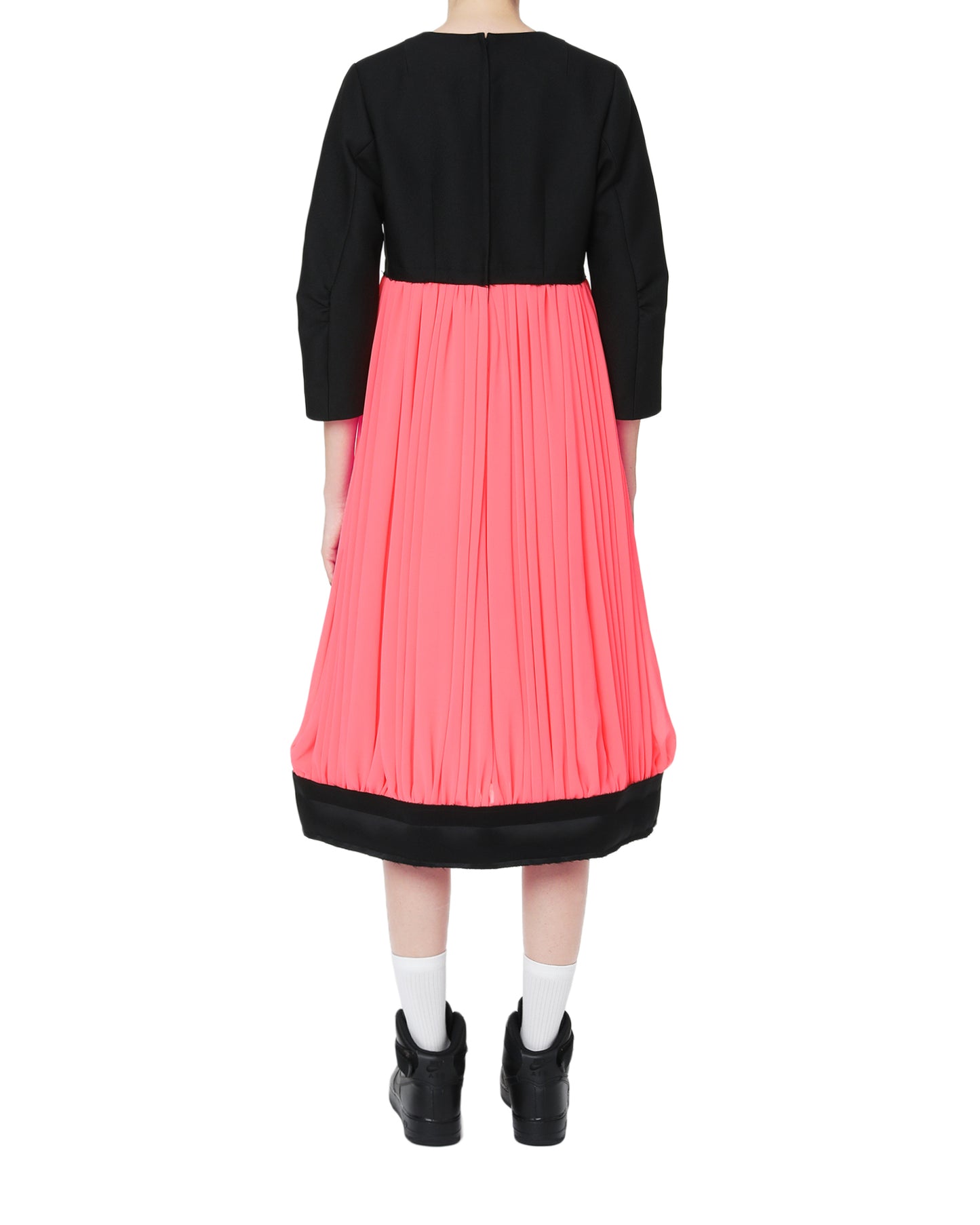 CDG Pleated contrasted dress