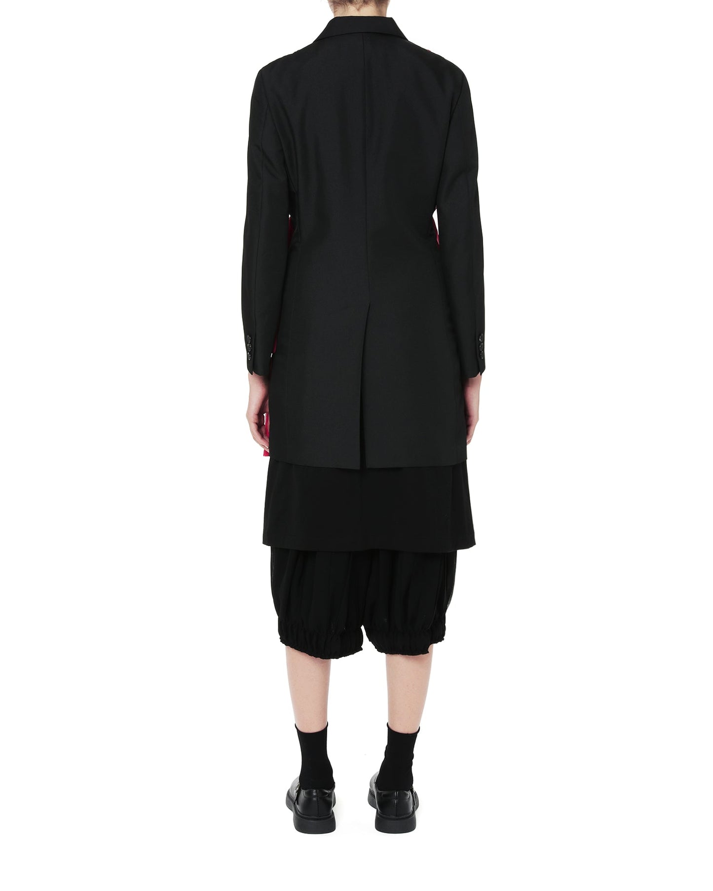 Comme Des Garcons Pleated tulle embellished overcoat