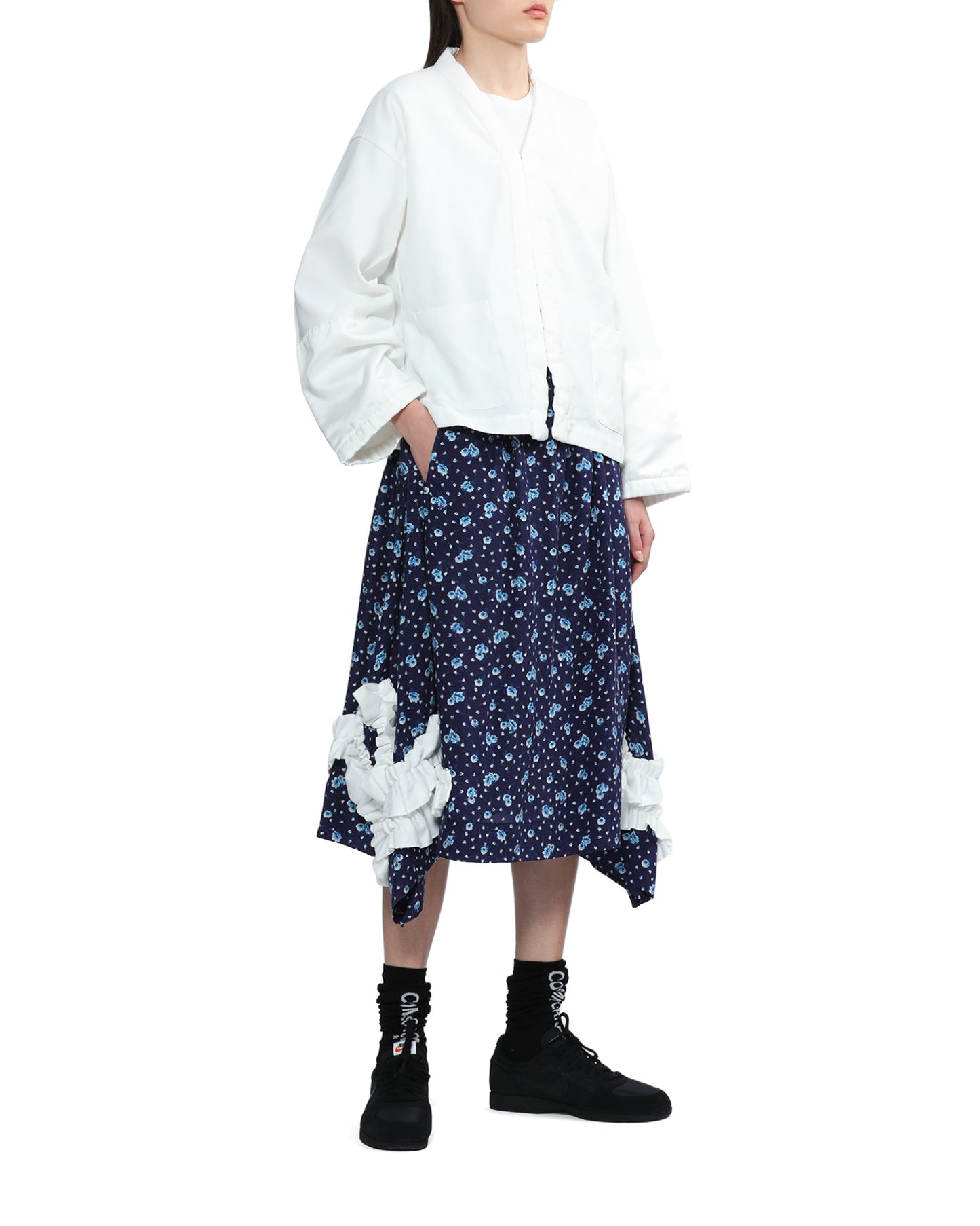 COMME DES GARCONS COMME DES GARCONS Floral midi skirt