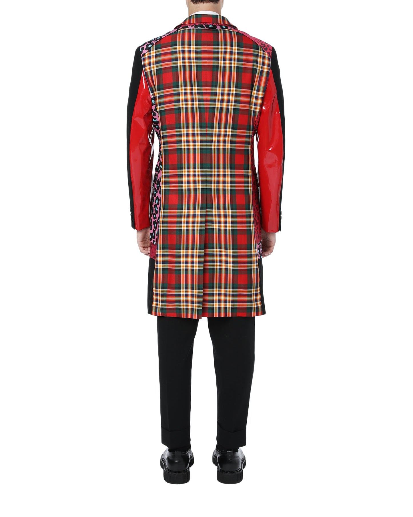 CDG HOMME PLUS Tartan animal print overcoat