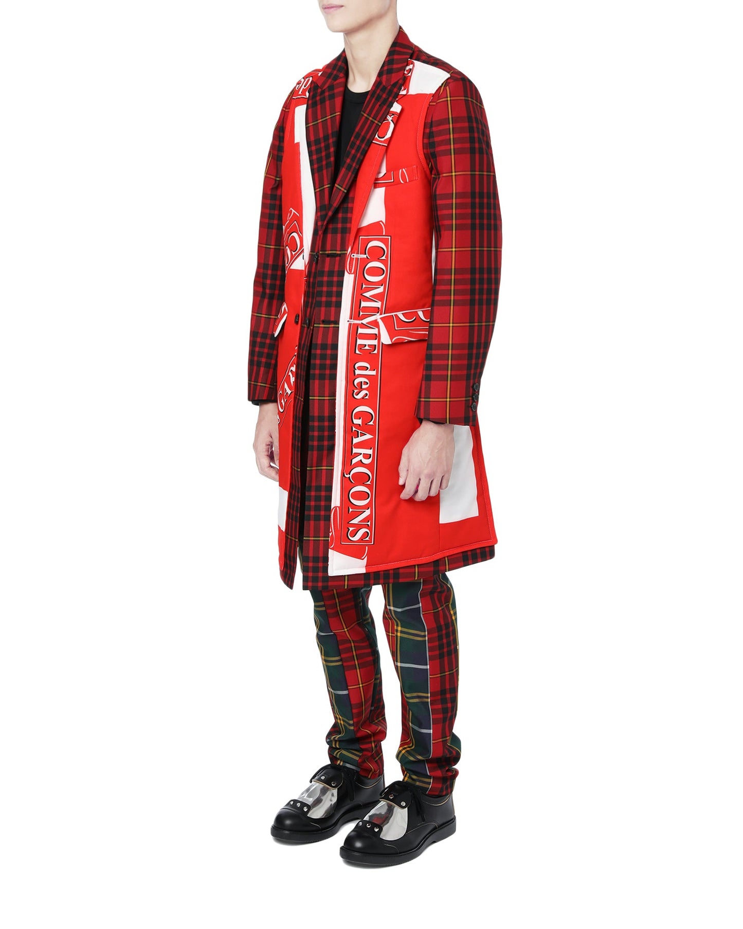 CDG HOMME PLUS Tartan x Katsuragi overcoat