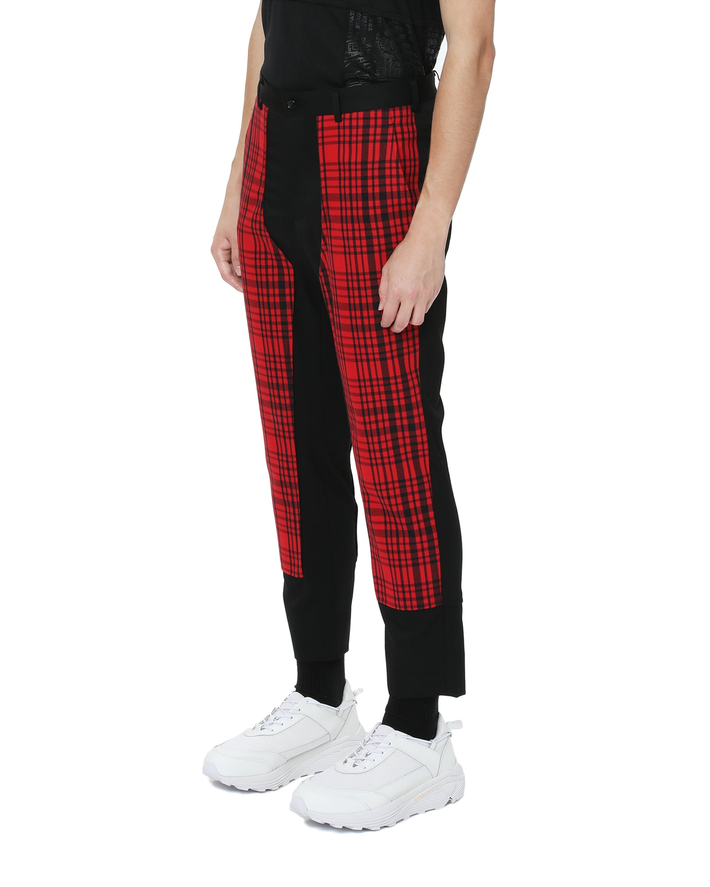 CDG HOMME PLUS Tartan fake layer pants