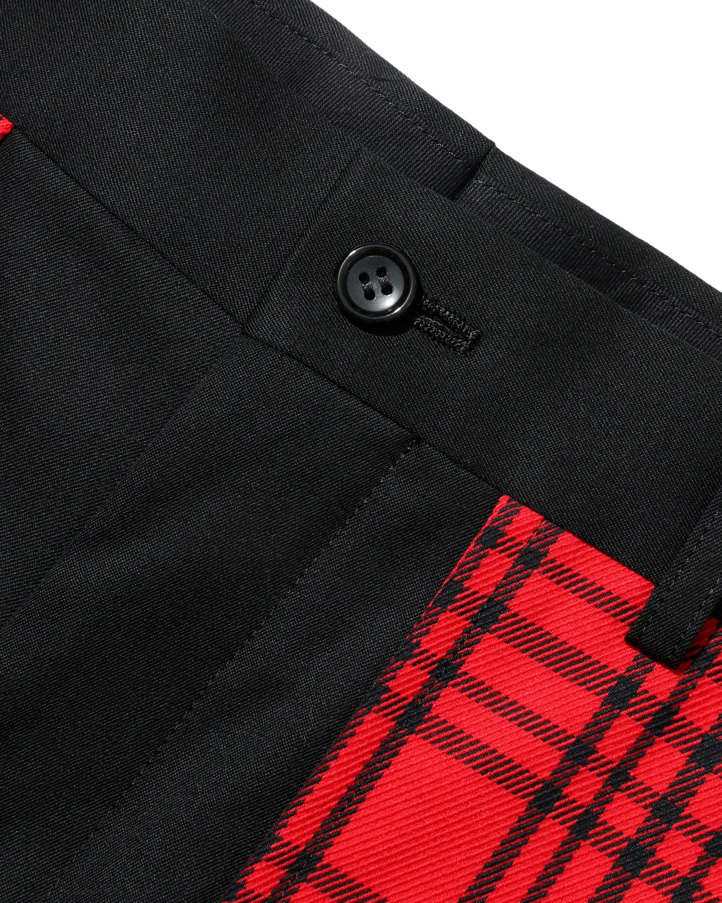 CDG HOMME PLUS Tartan fake layer pants