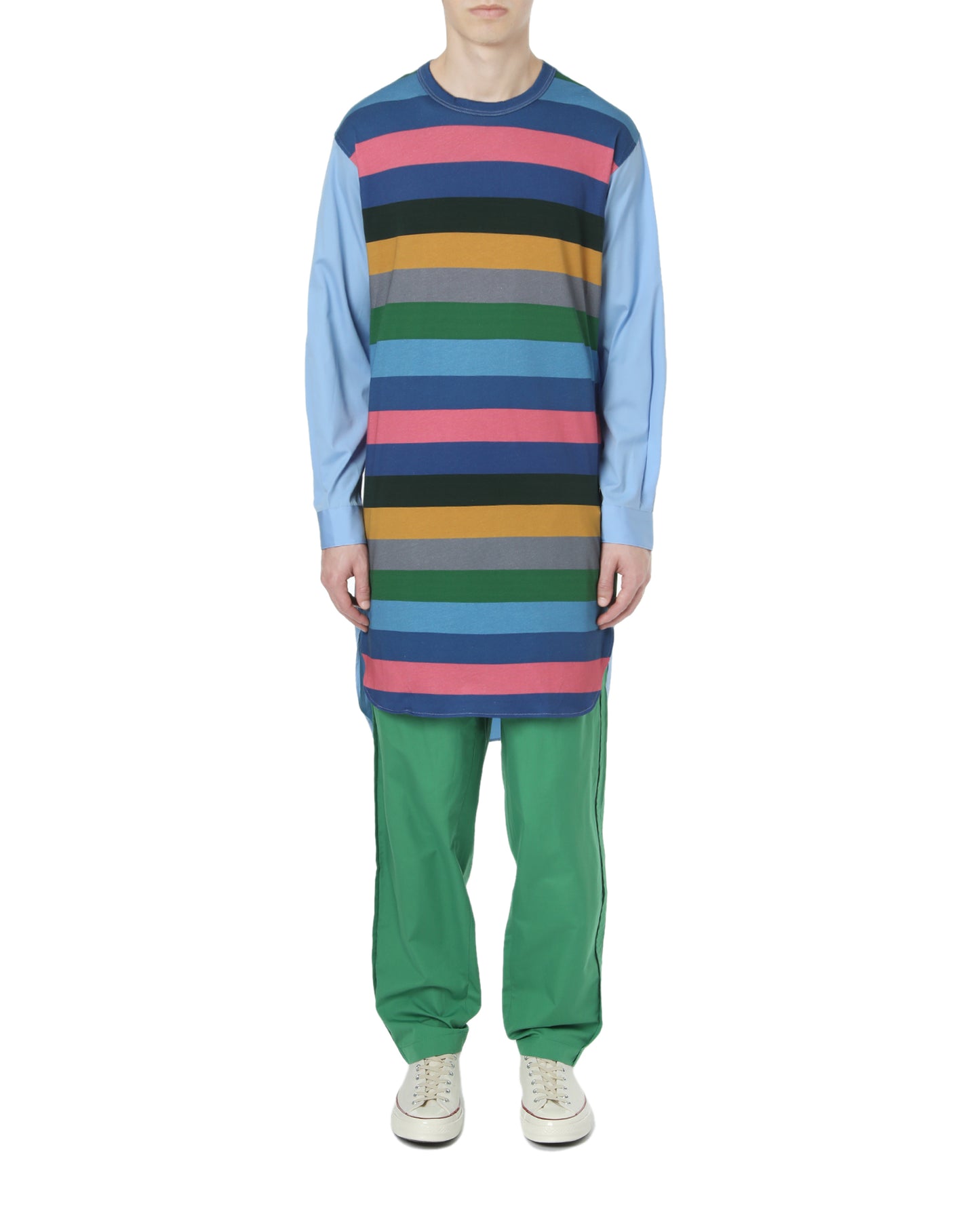 CDG SHIRT Colour block stripe long-fit tee