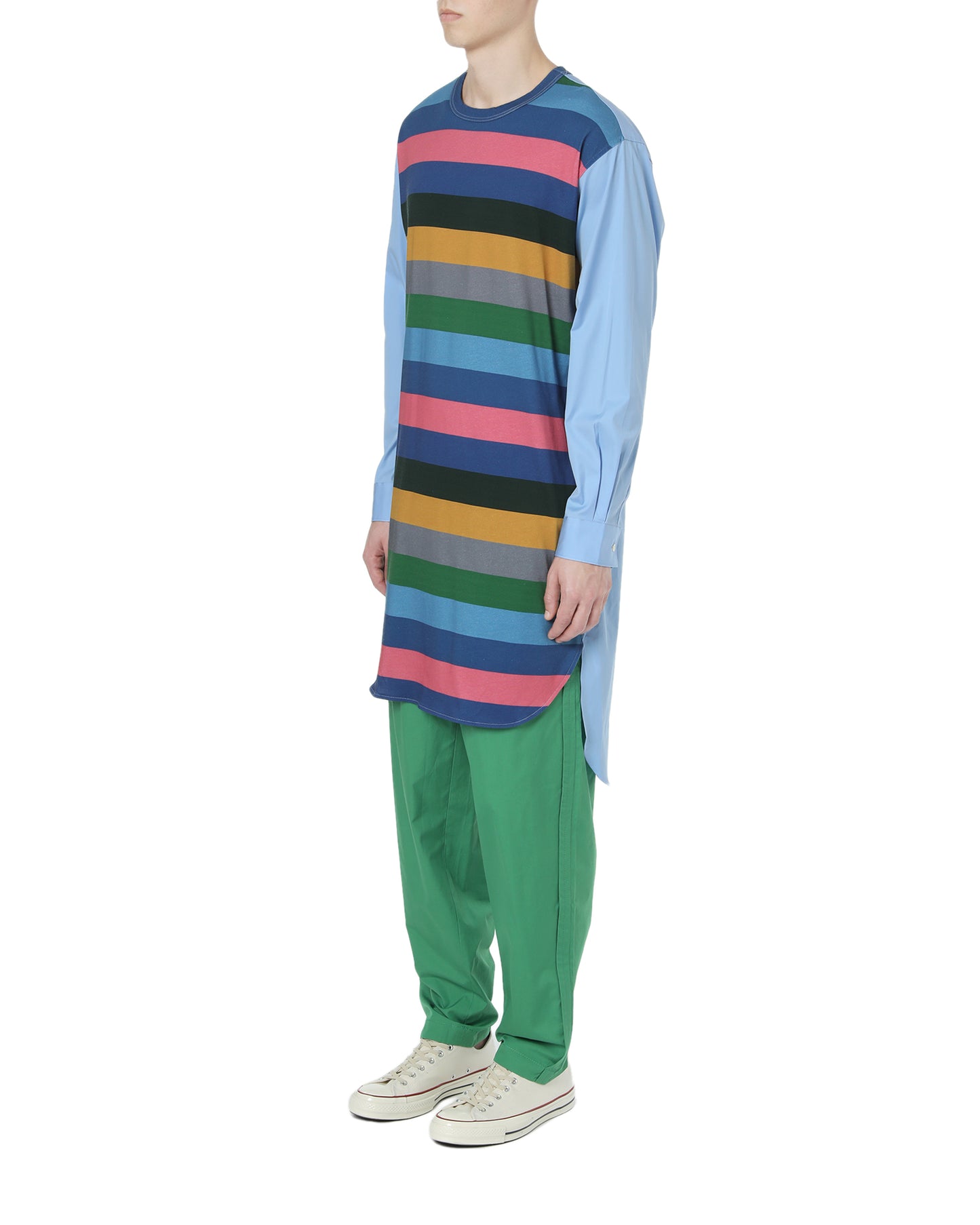 CDG SHIRT Colour block stripe long-fit tee