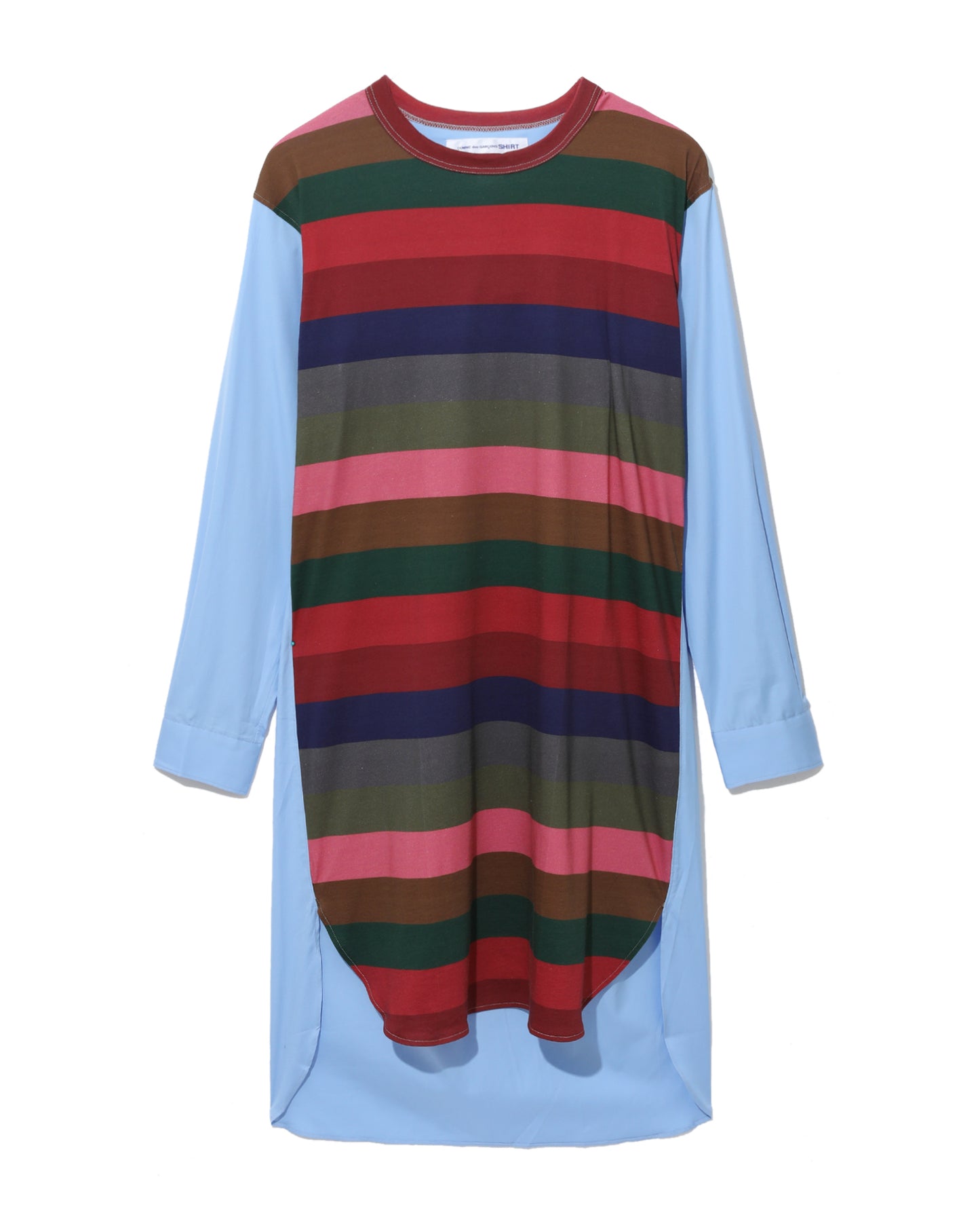 CDG SHIRT Colour block stripe long-fit tee