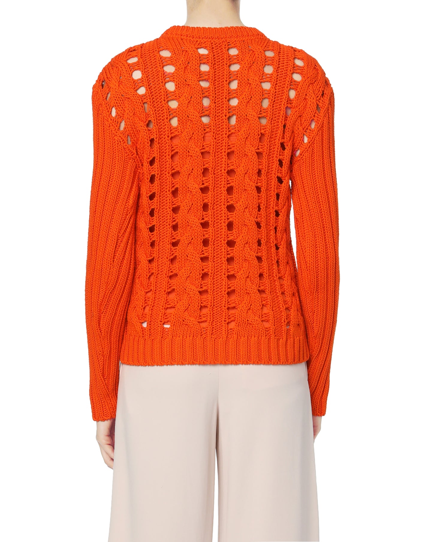 COURREGES Crochet cable knit sweater