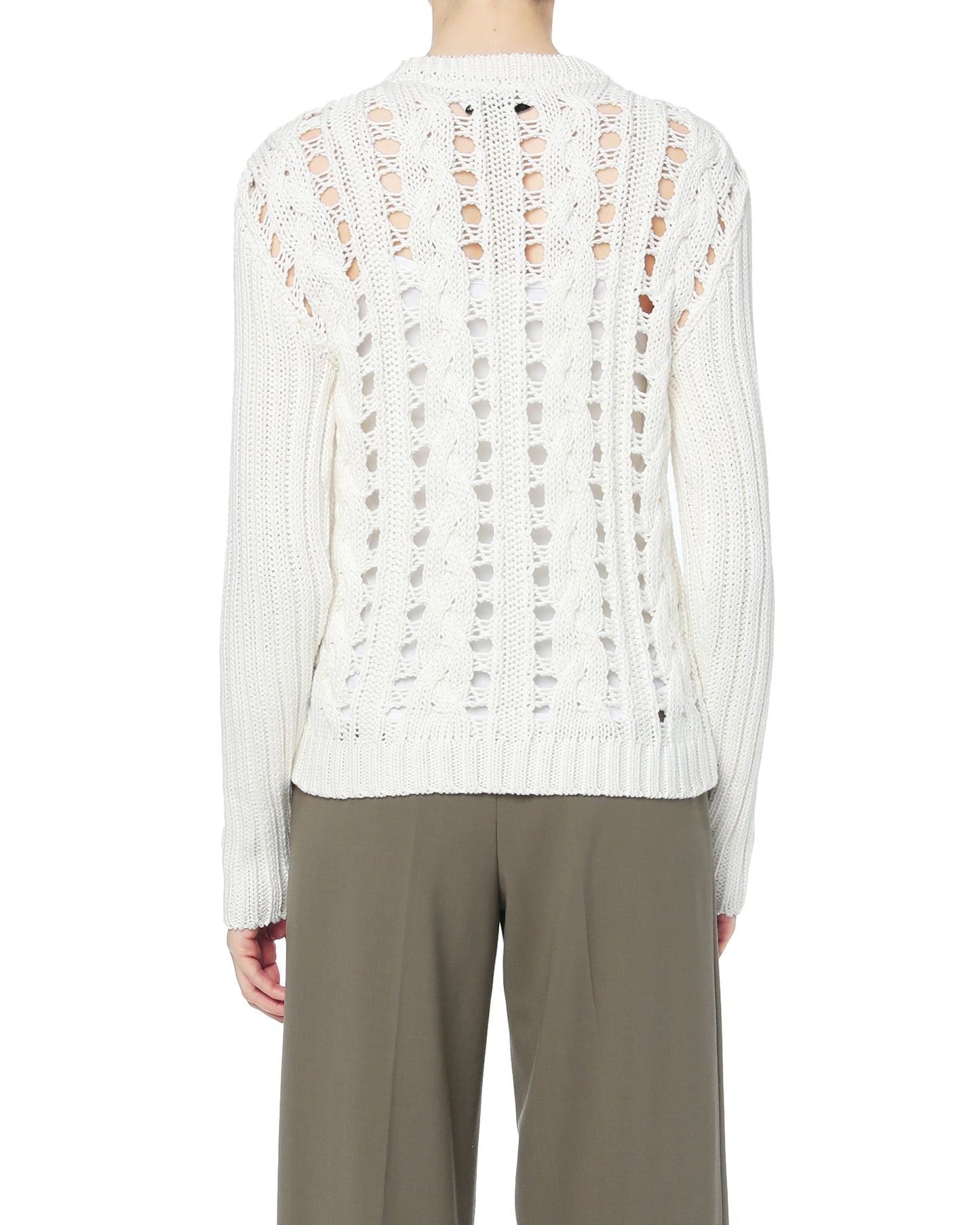 COURREGES Crochet cable knit sweater