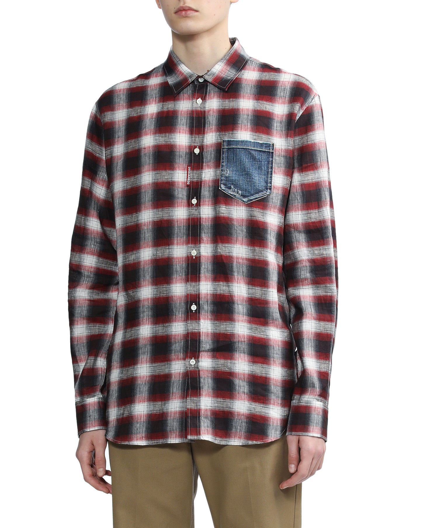 DSQUARED2 Demin pocket plaid shirt