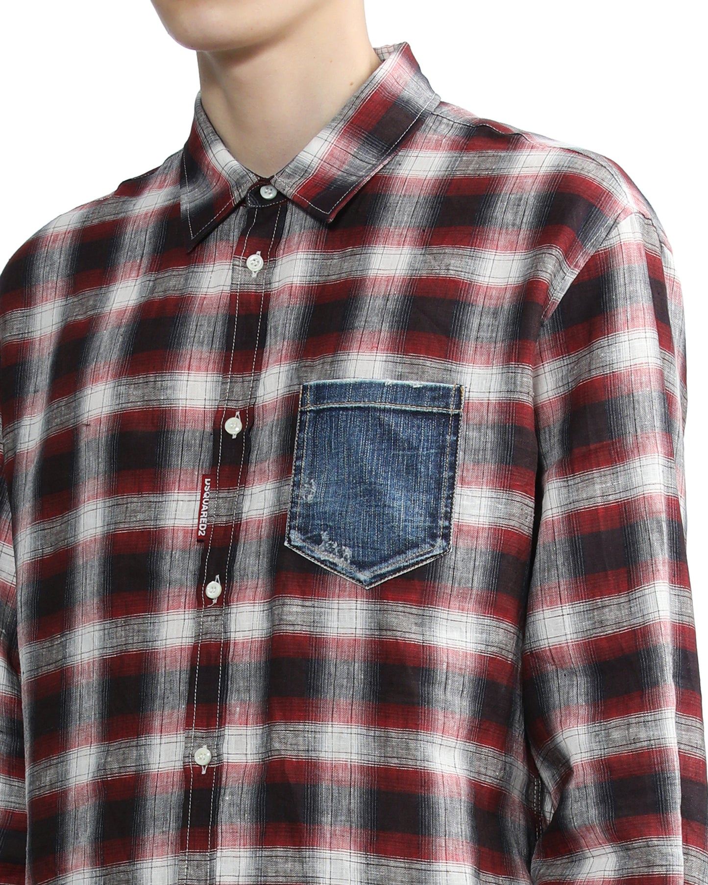 DSQUARED2 Demin pocket plaid shirt