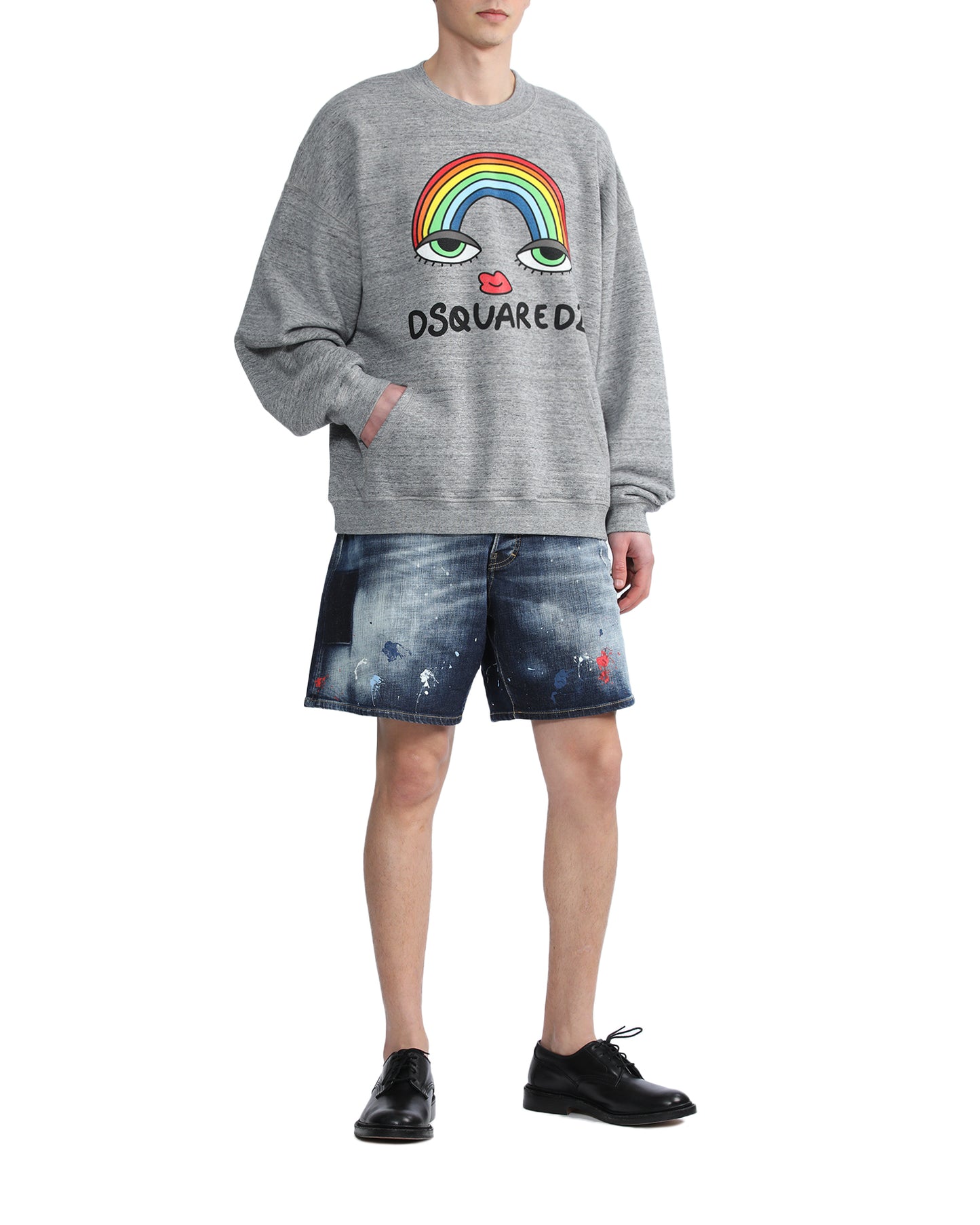 DSQUARED2 Logo print rainbow sweatshirt