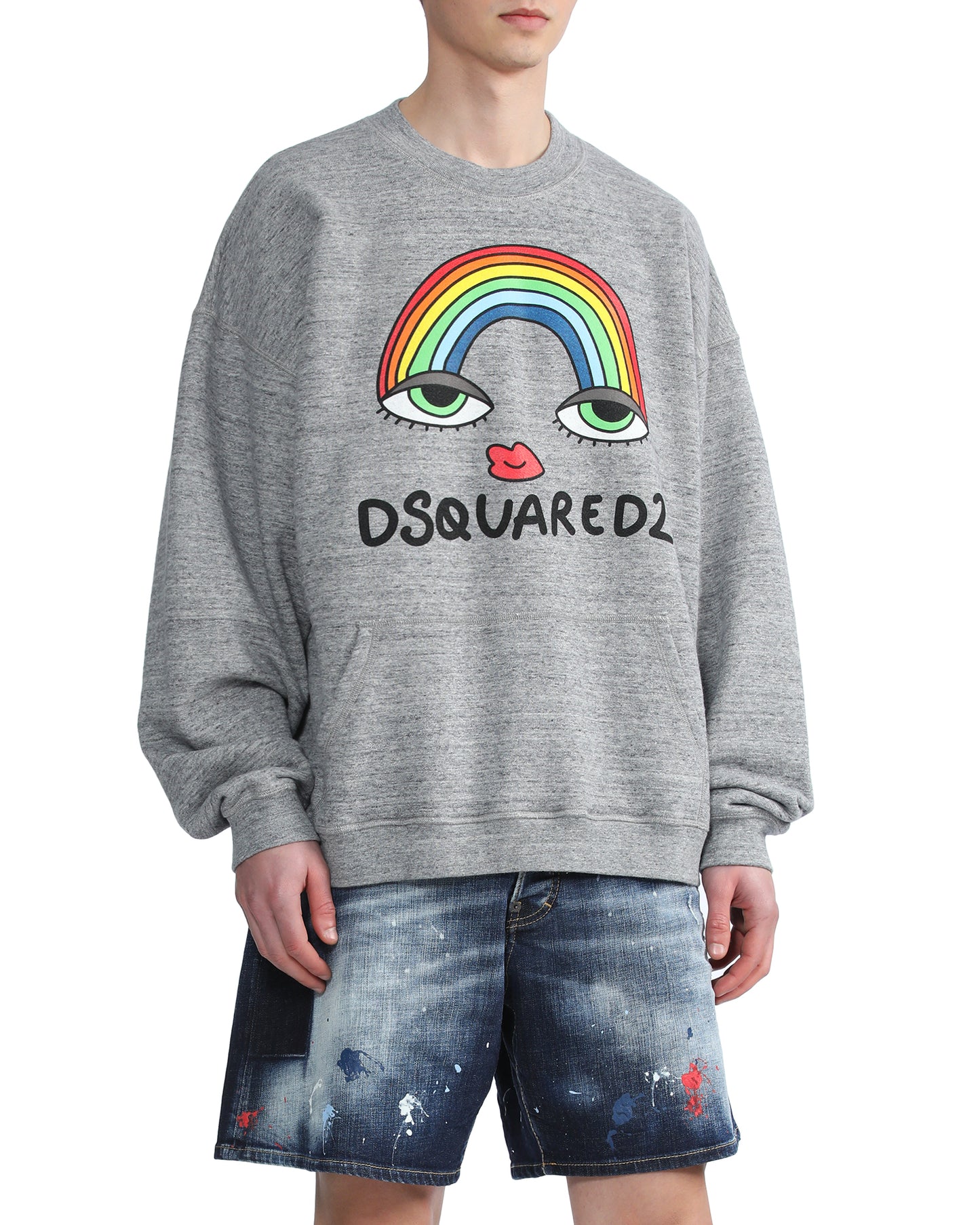 DSQUARED2 Logo print rainbow sweatshirt