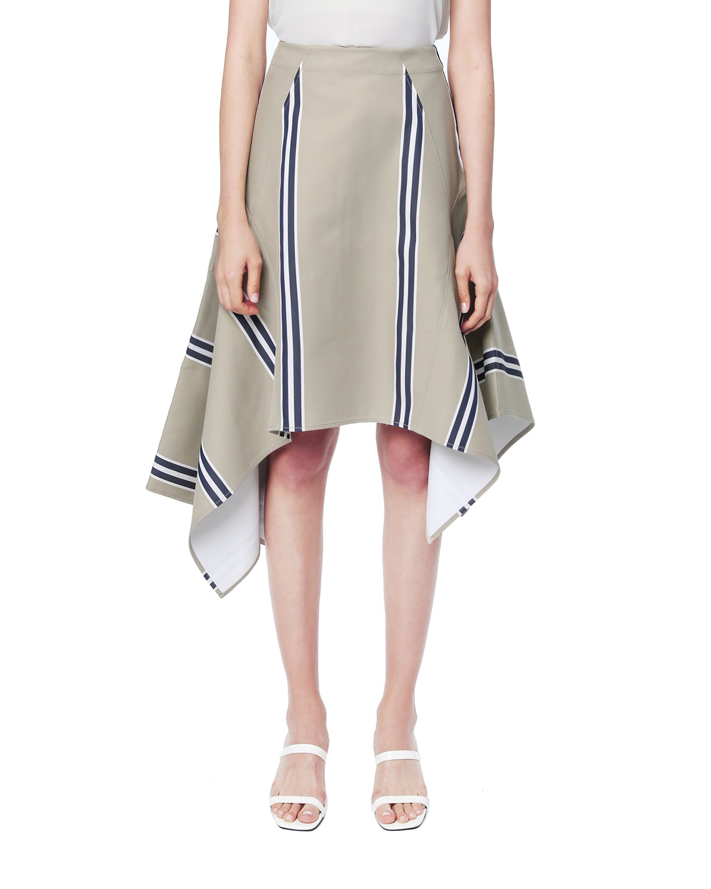 DAWEI Asymmetrical stripe skirt