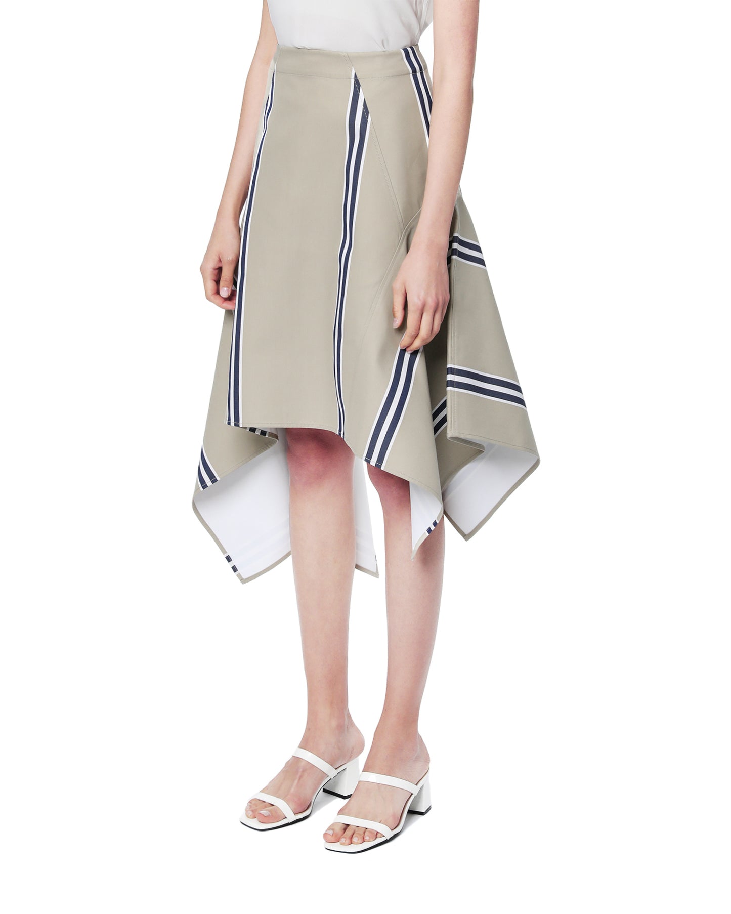 DAWEI Asymmetrical stripe skirt