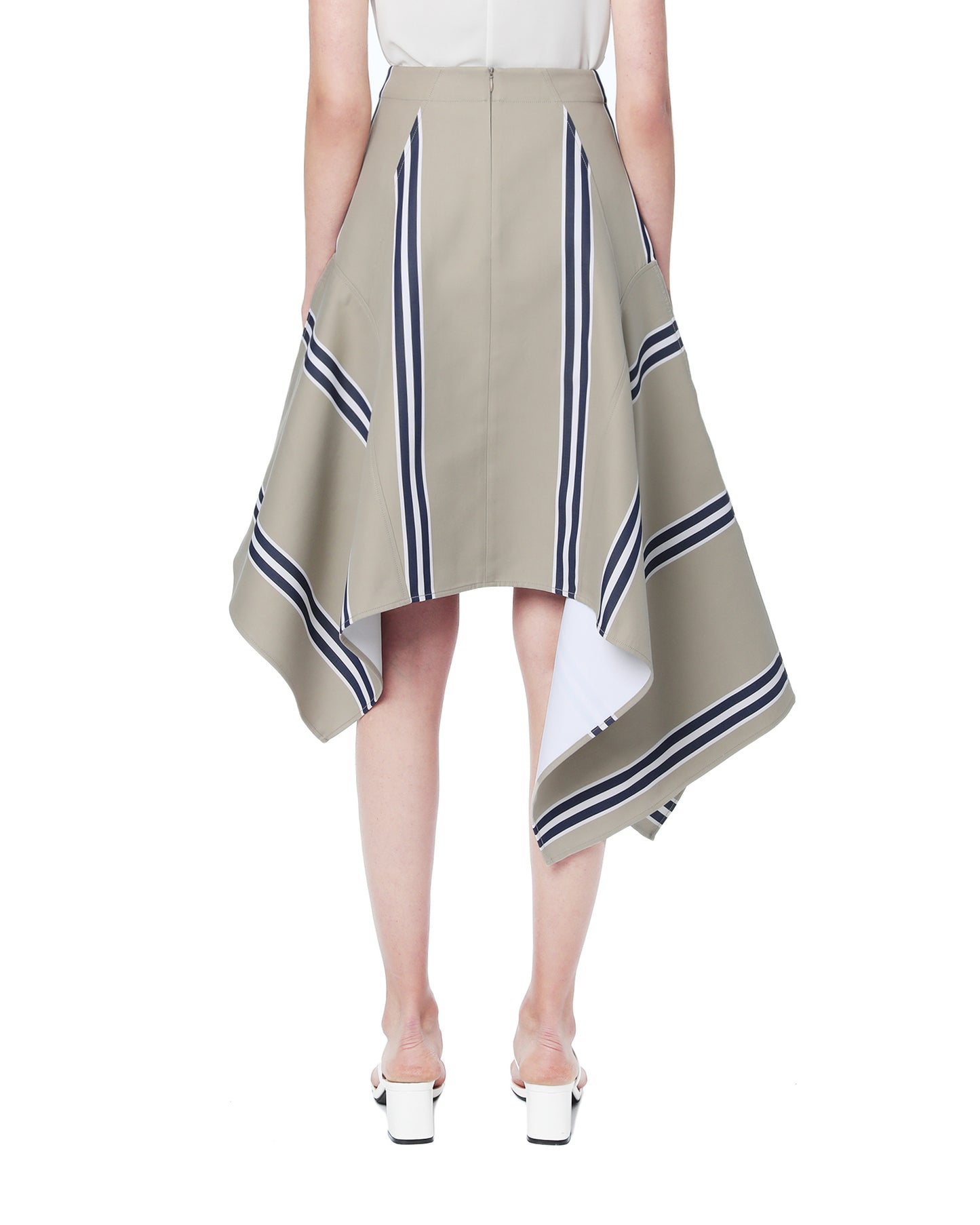 DAWEI Asymmetrical stripe skirt