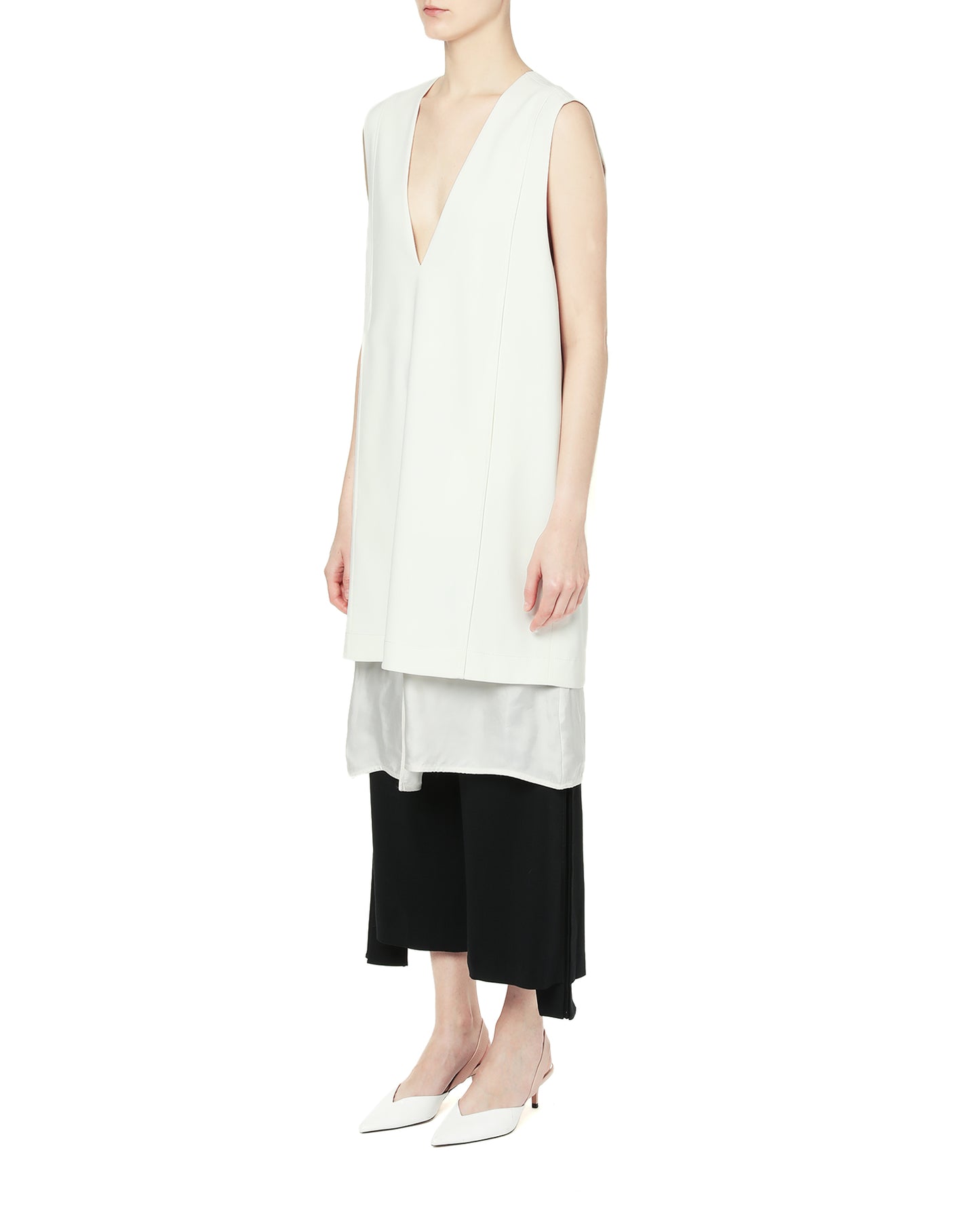 D'DEMOO V-neck layered sleeveless dress