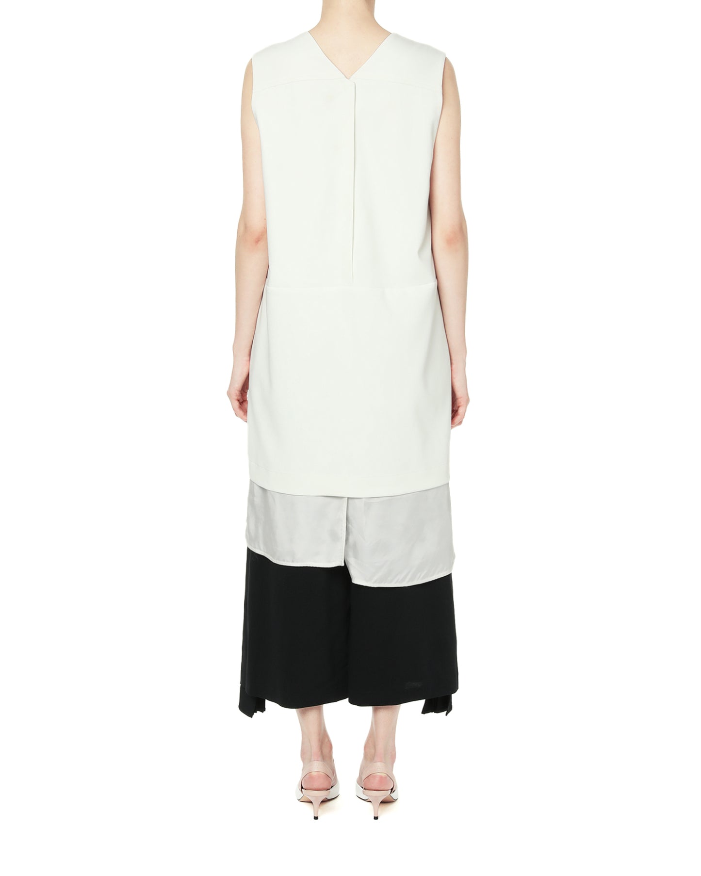 D'DEMOO V-neck layered sleeveless dress