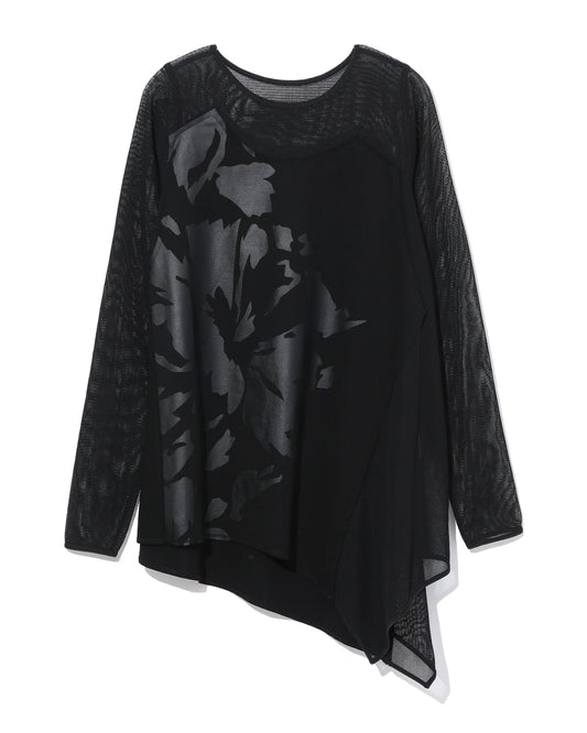 D'DEMOO Asymmetrical graphic print top