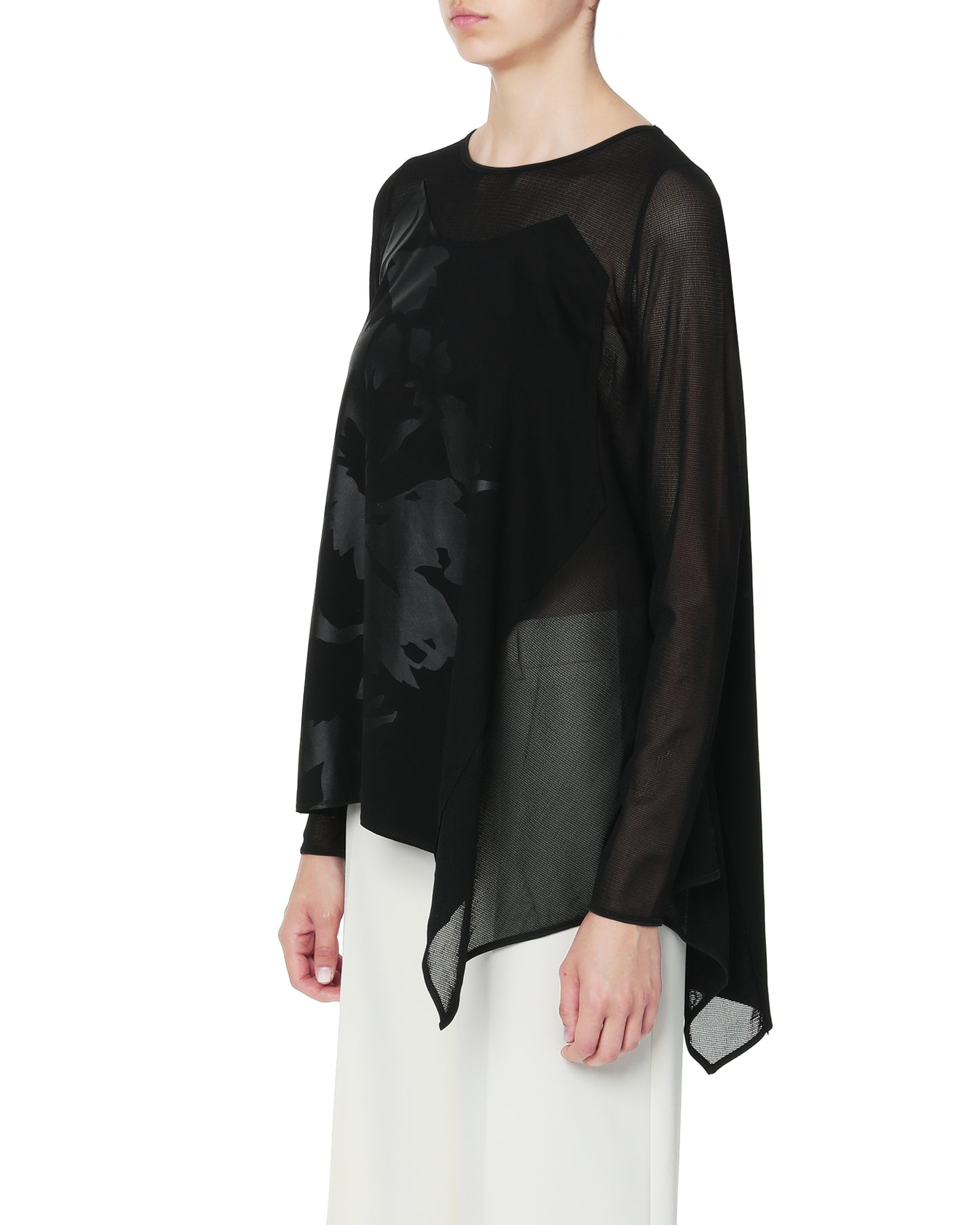 D'DEMOO Asymmetrical graphic print top