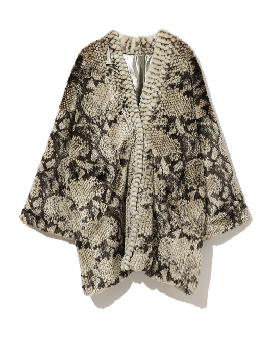 ECHTEGO Snakeskin effect faux fur overcoat