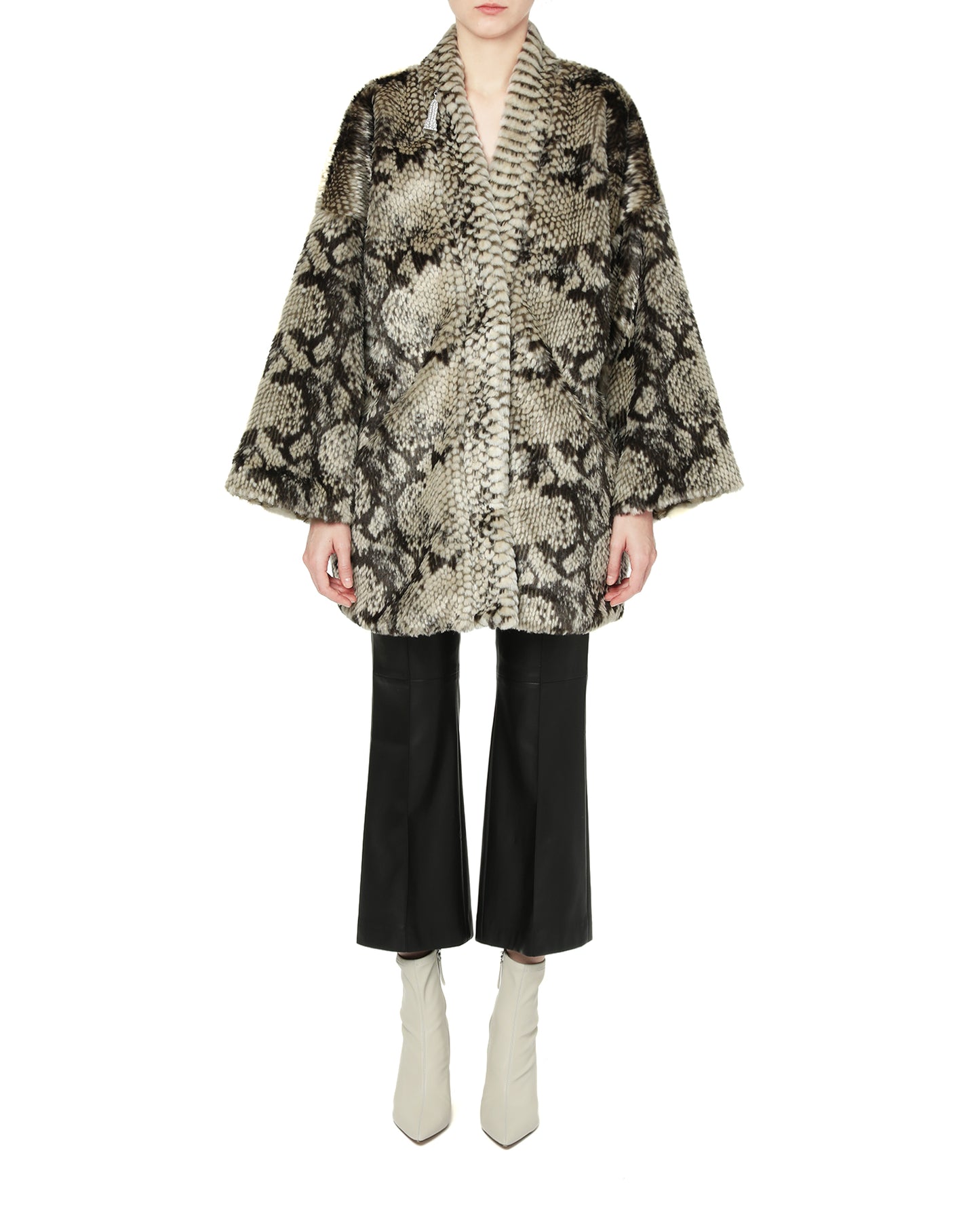 ECHTEGO Snakeskin effect faux fur overcoat