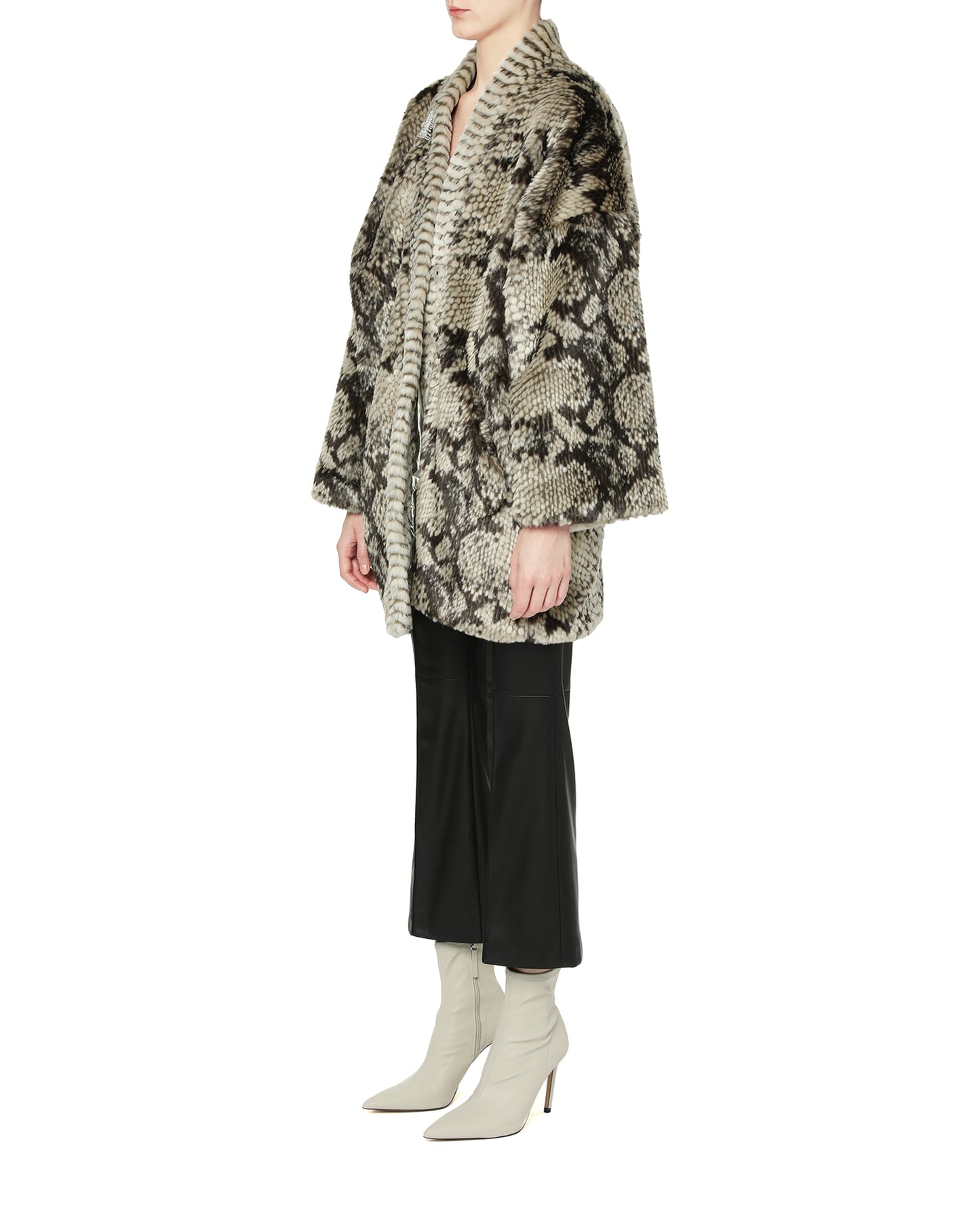 ECHTEGO Snakeskin effect faux fur overcoat