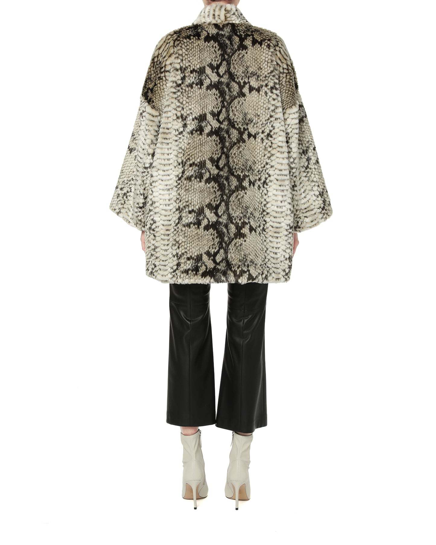 ECHTEGO Snakeskin effect faux fur overcoat