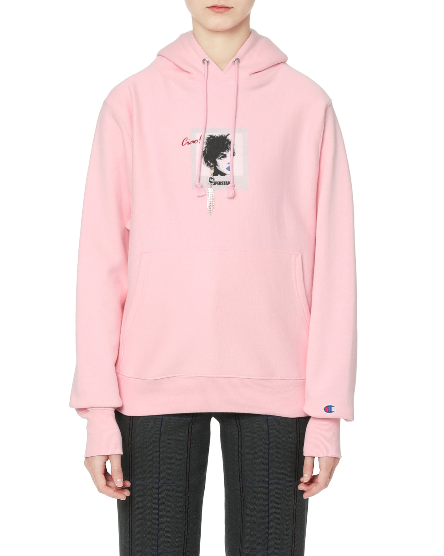 ECHTEGO X Champion Faux gem embellished hoodie