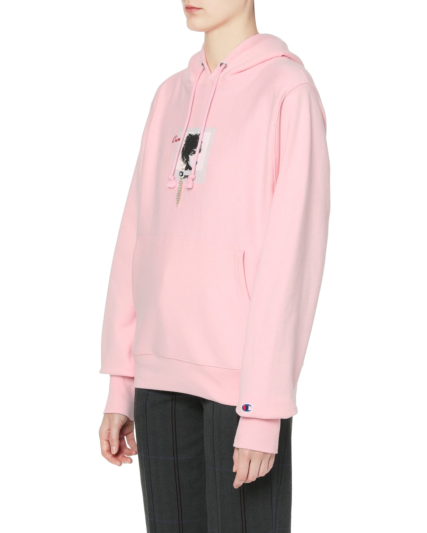 ECHTEGO X Champion Faux gem embellished hoodie